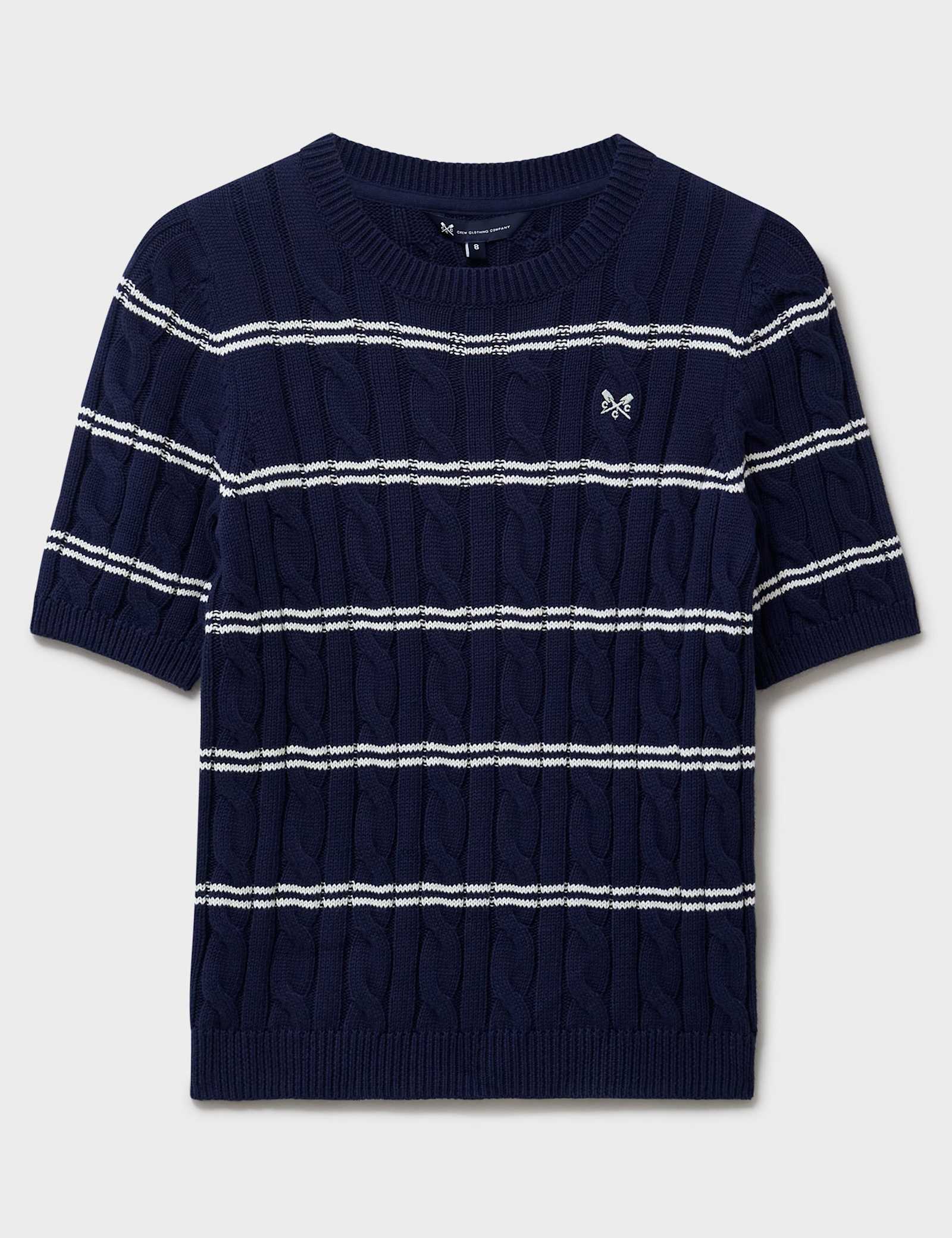 Pure Cotton Cable Striped Knitted Top - image 1
