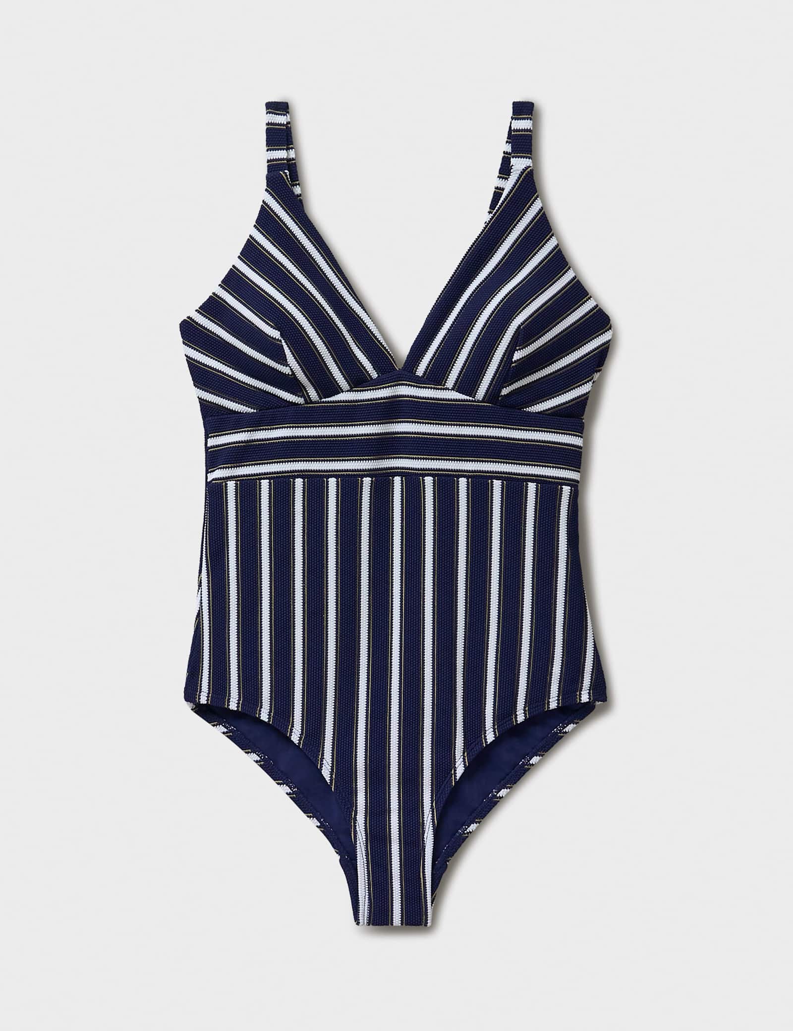 Striped Padded V-Neck Swimsuit - image 1