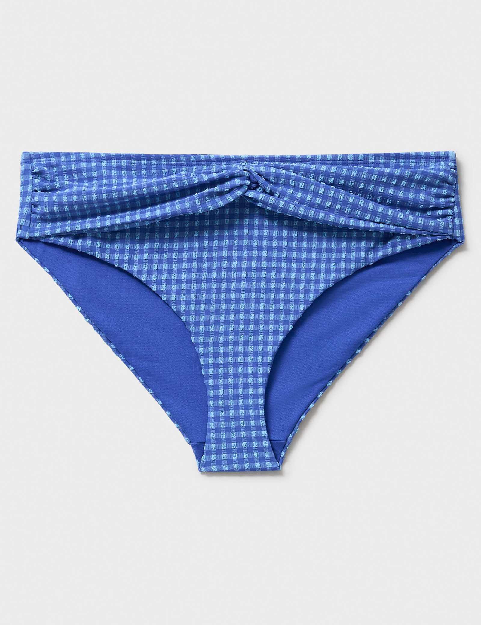 Checked Twist Front Bikini Bottoms - image 1