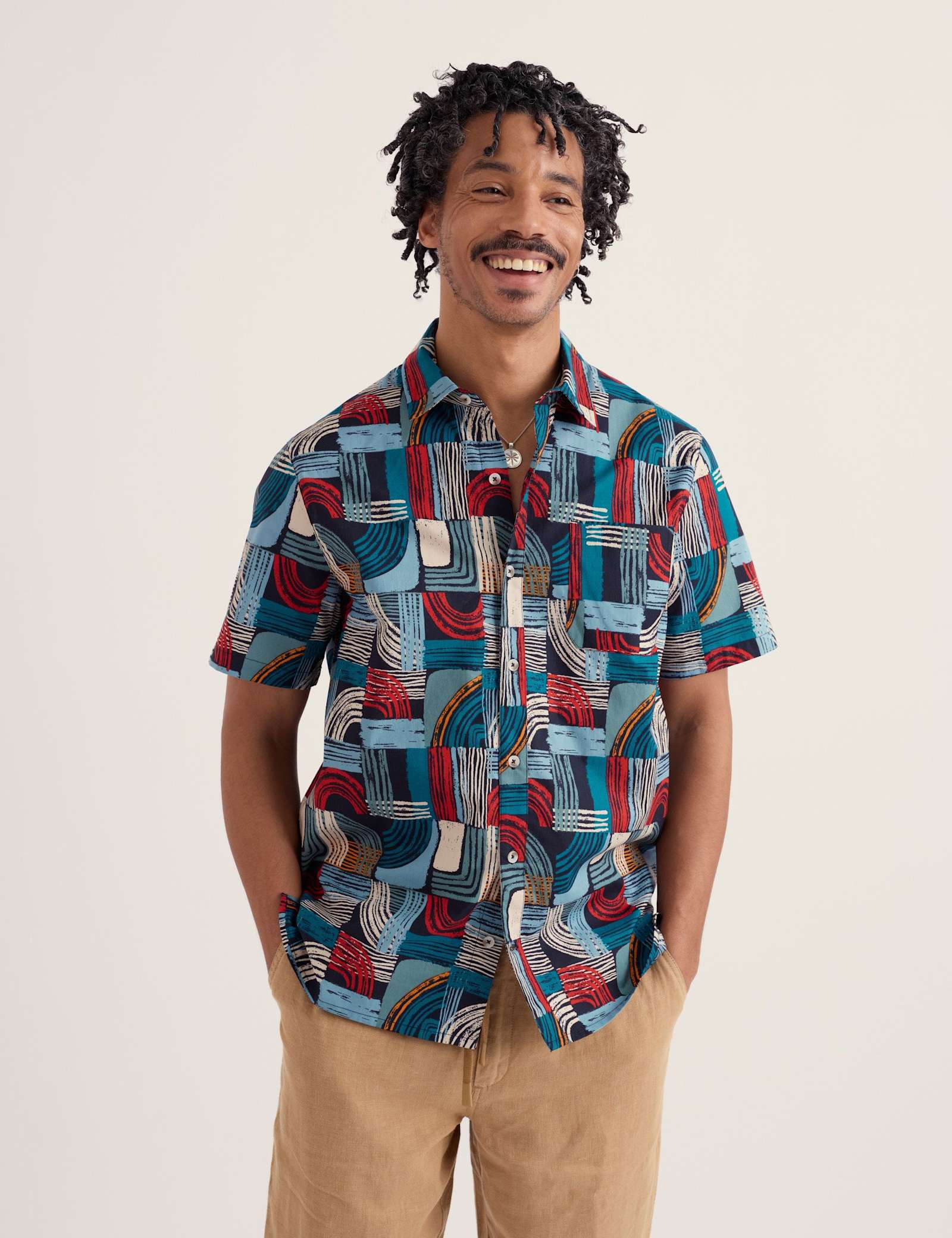 Regular Fit Geometric Short Sleeve Shirt - image 5