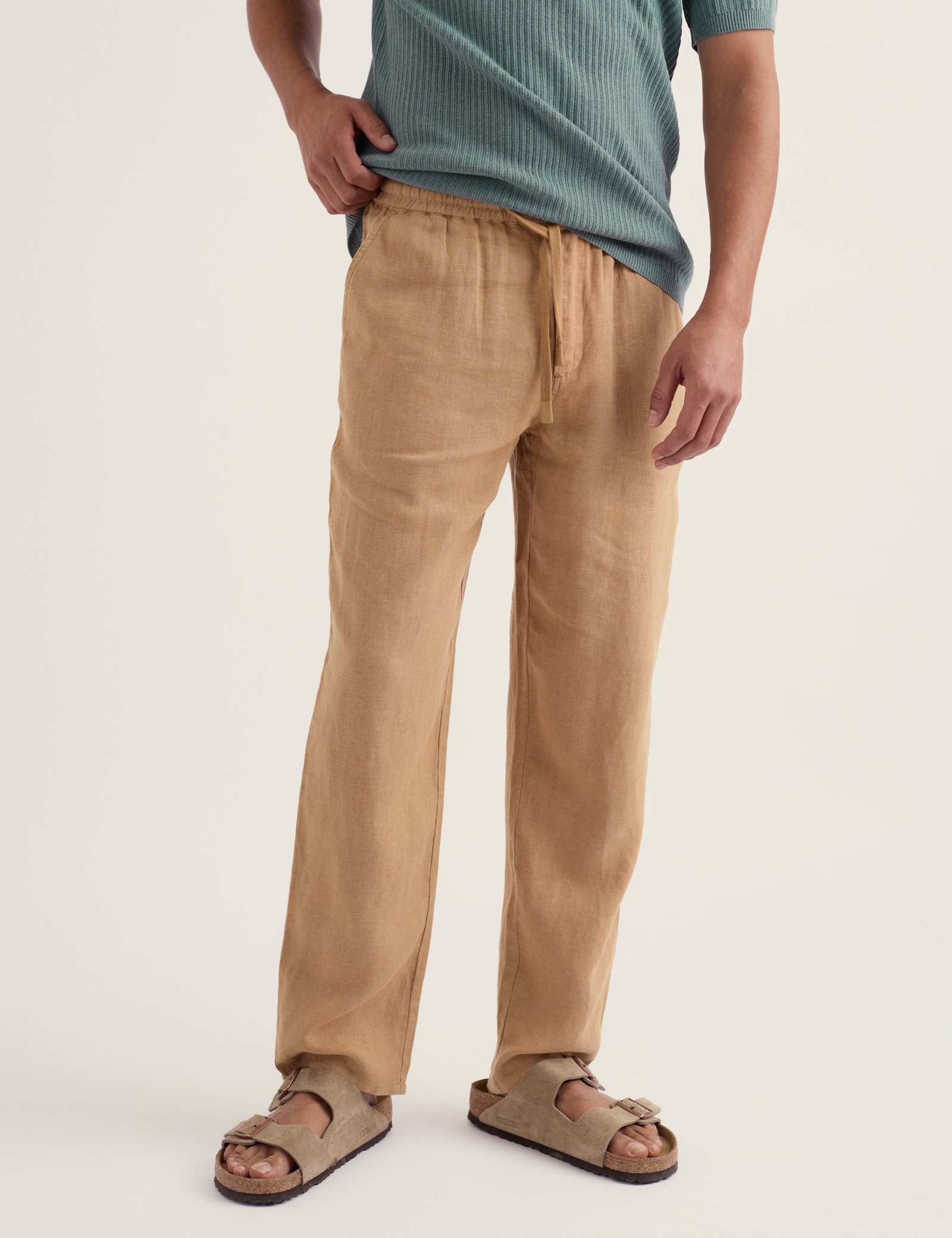 Pure Linen Drawstring Trousers - image 5