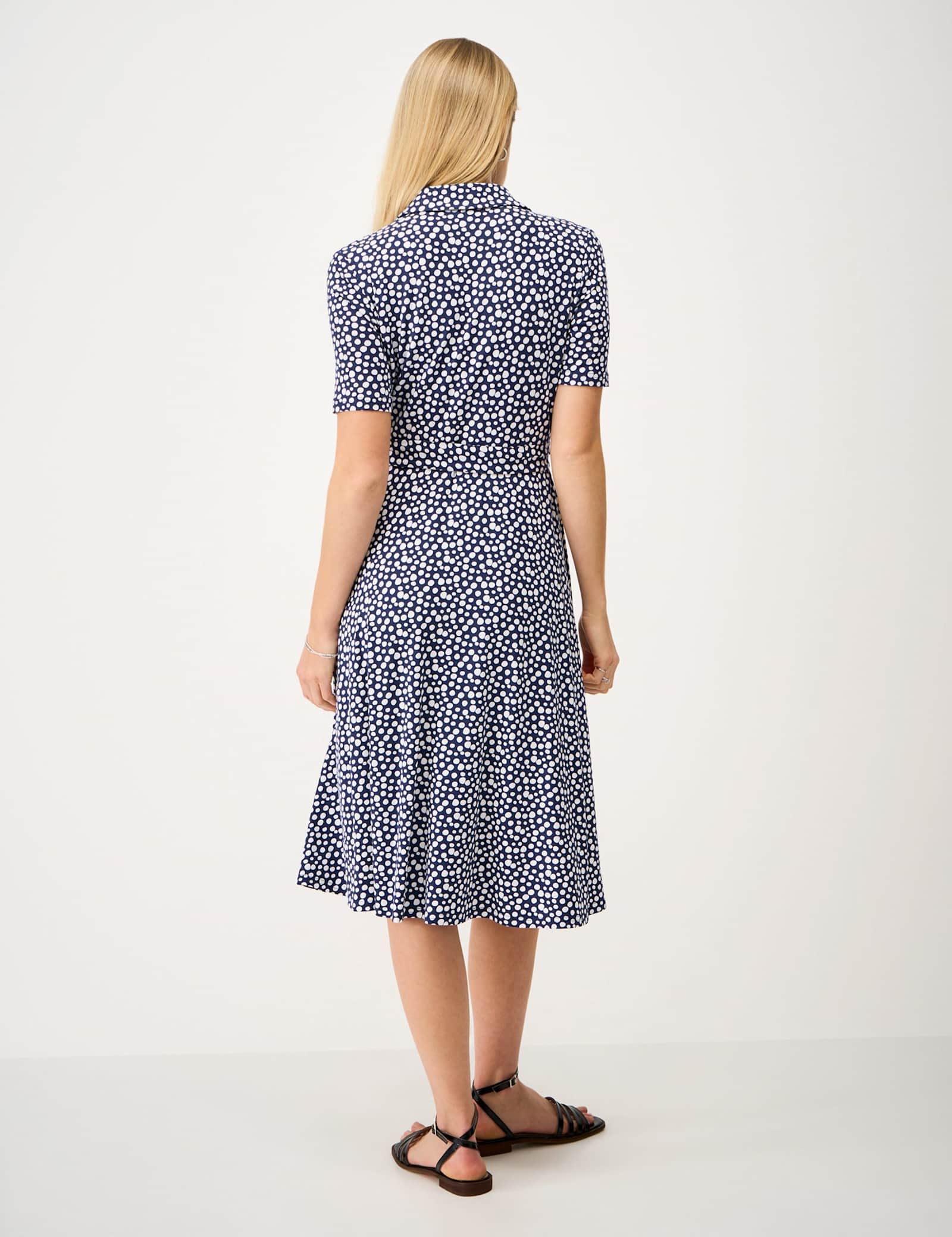 Jersey Printed Knee Length Shirt Dress - image 5