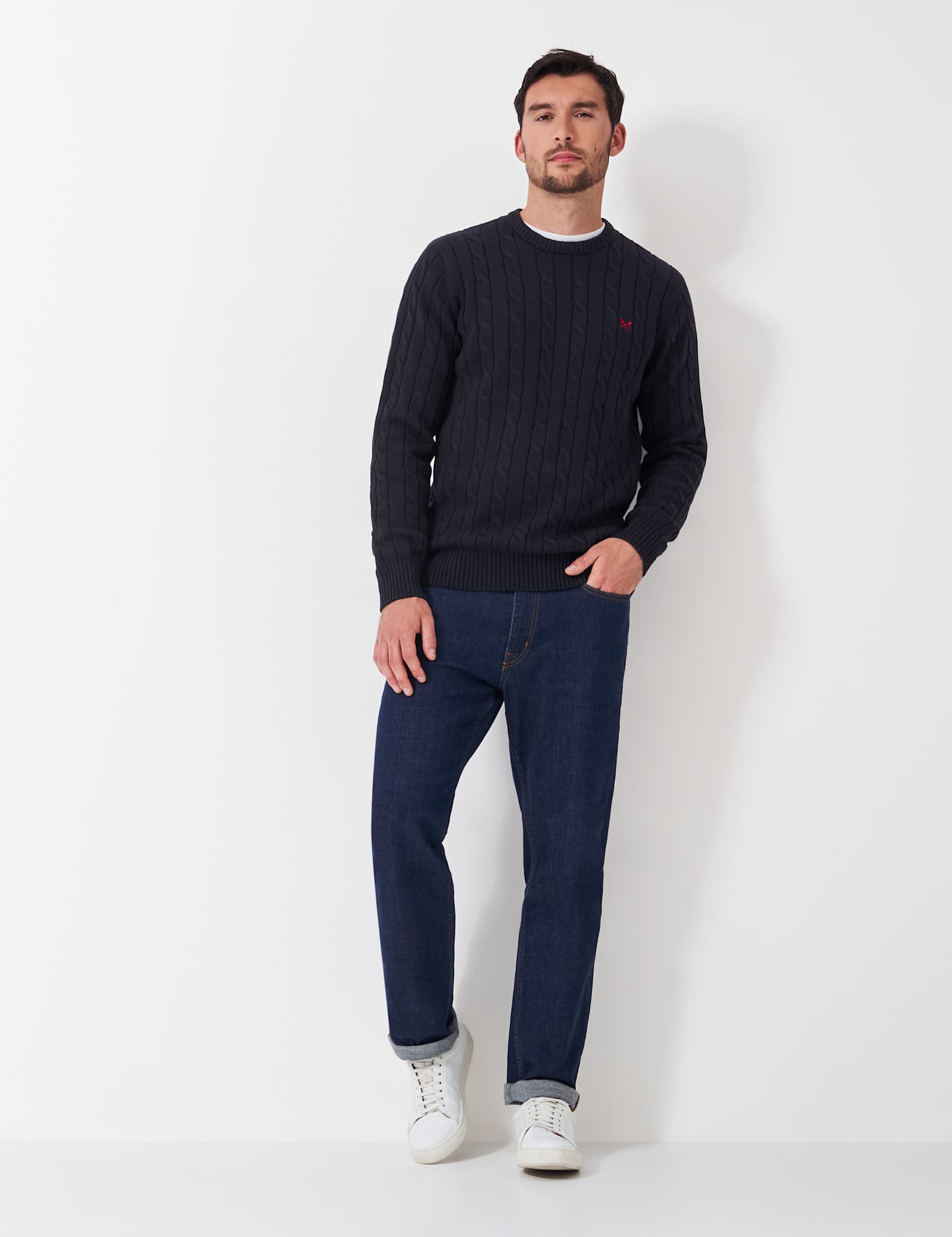 Pure Cotton Cable Crew Neck Jumper - image 3