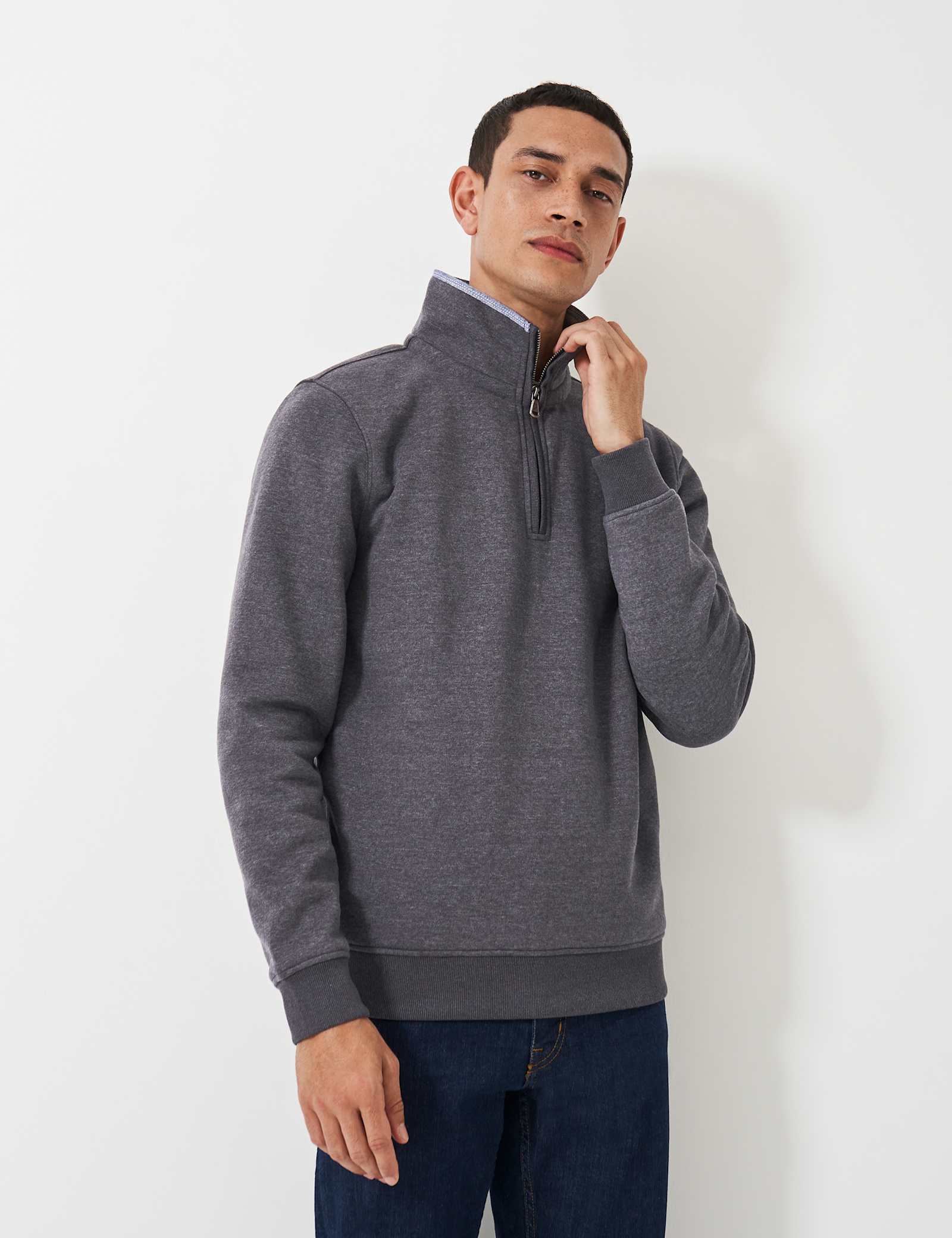 Cotton Rich Funnel Neck Half Zip Sweatshirt - image 5