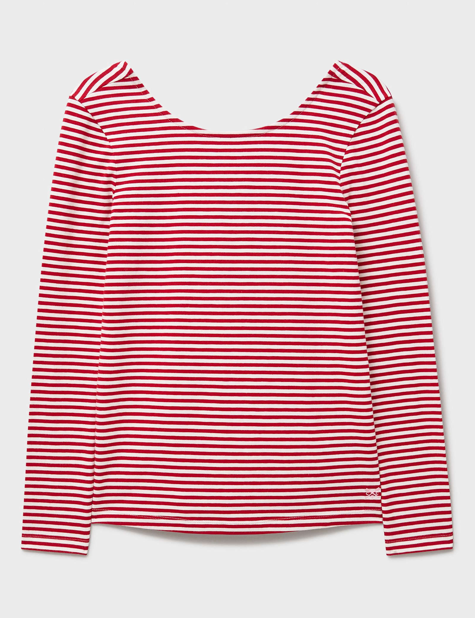 Jersey Striped Scoop Neck Top - image 1