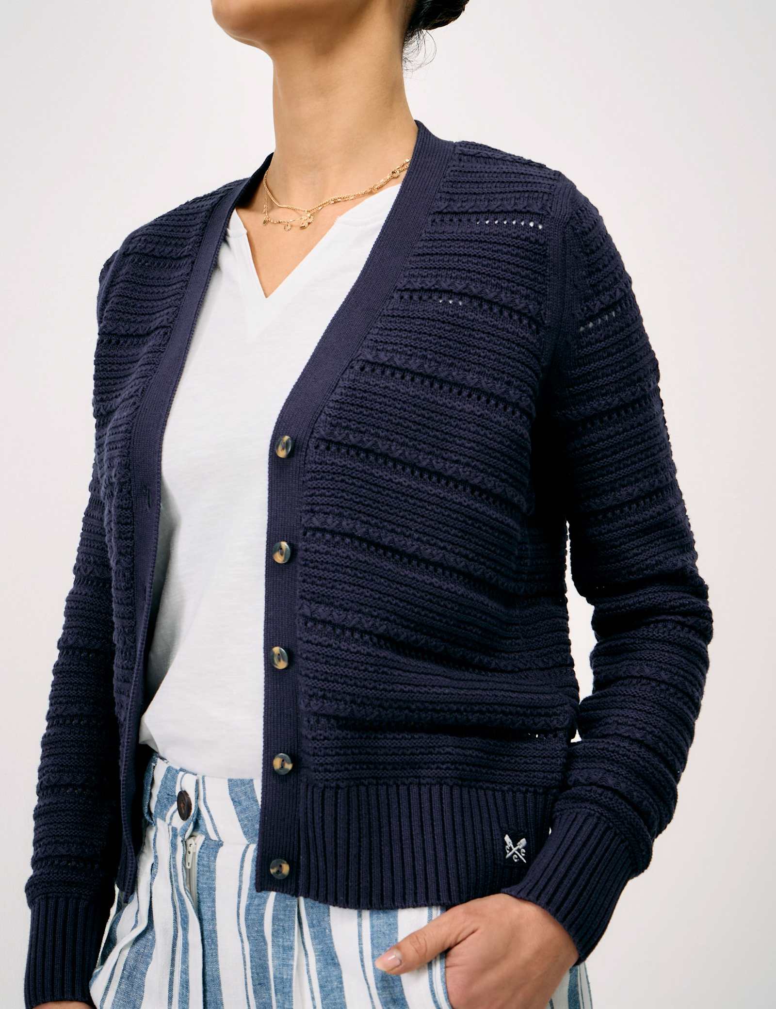 Pure Cotton Textured V-Neck Cardigan - image 5