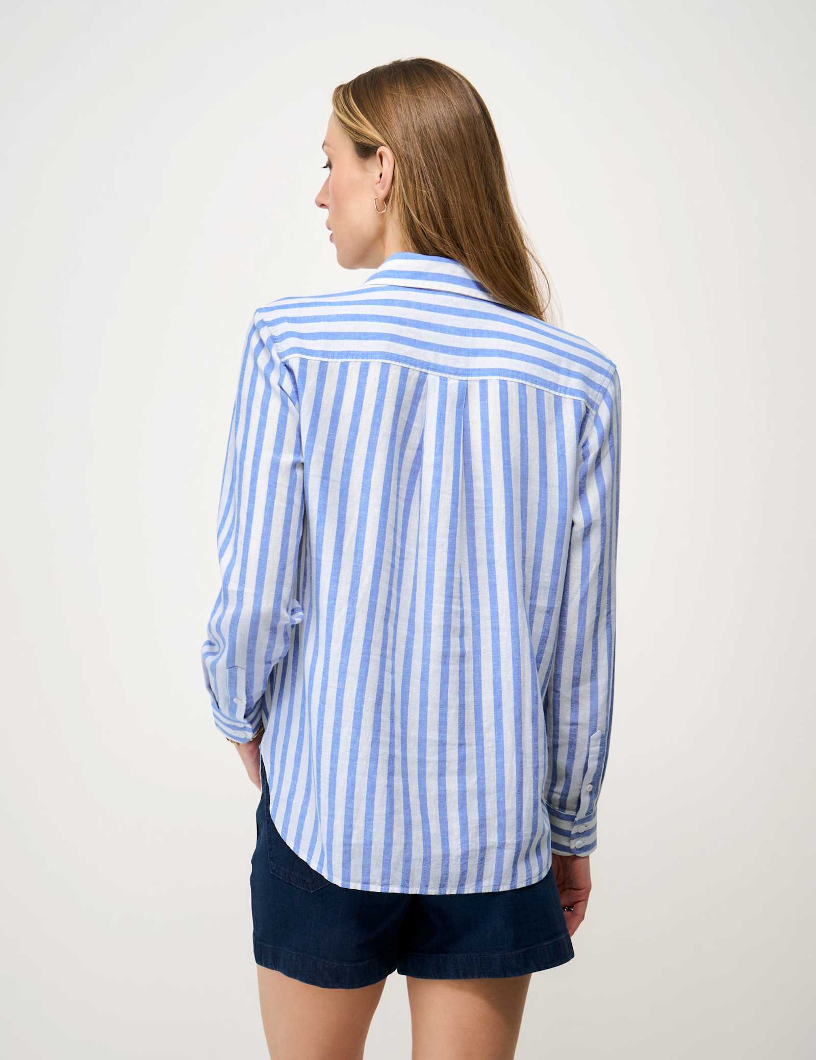 Linen Rich Striped Collared Shirt - image 3