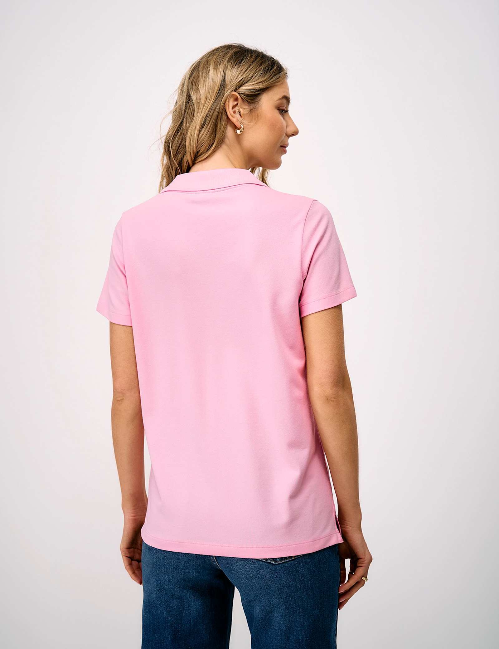 Modal Rich Collared Notch Neck Polo Shirt - image 5