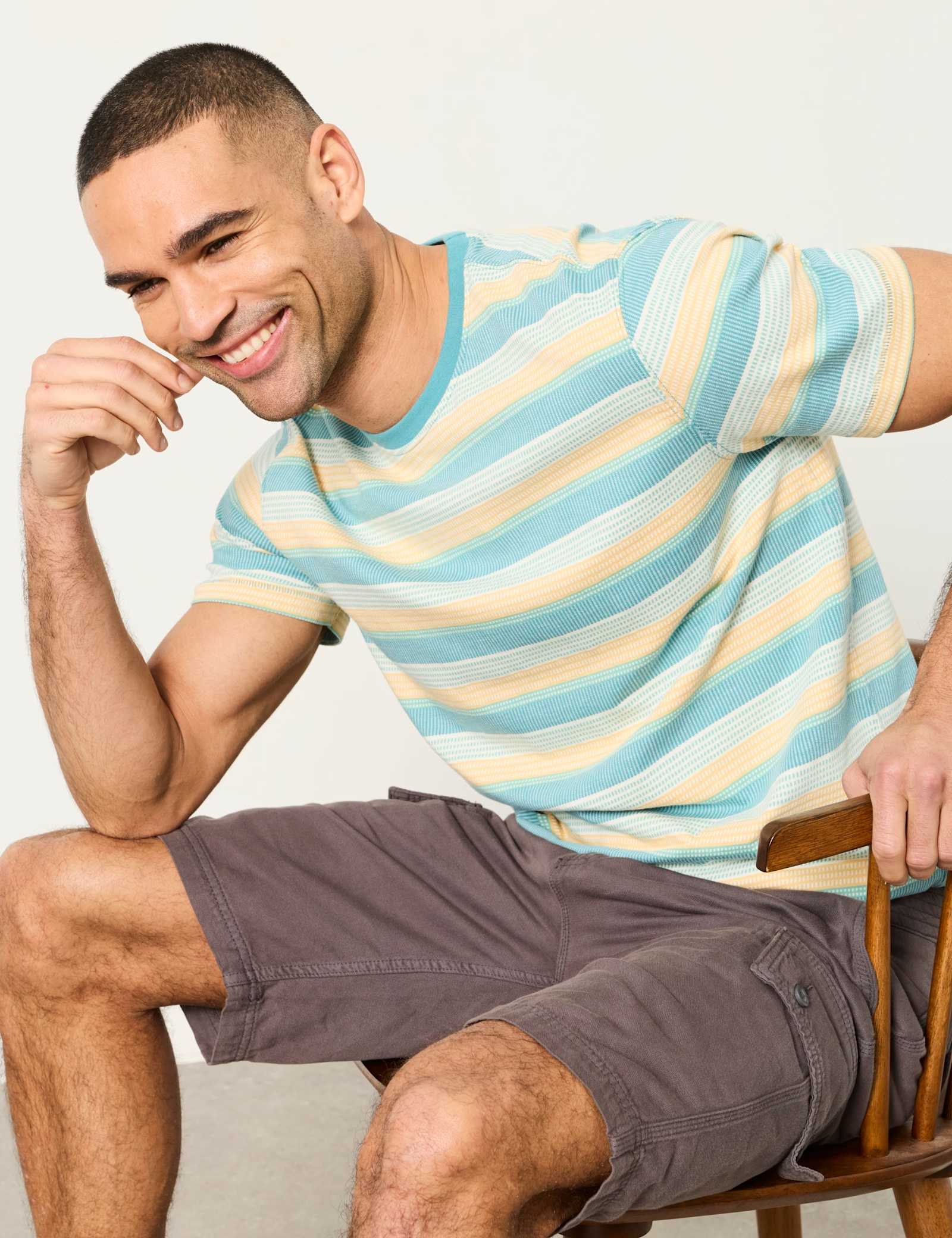 Pure Cotton Striped Crew Neck T-Shirt - image 3