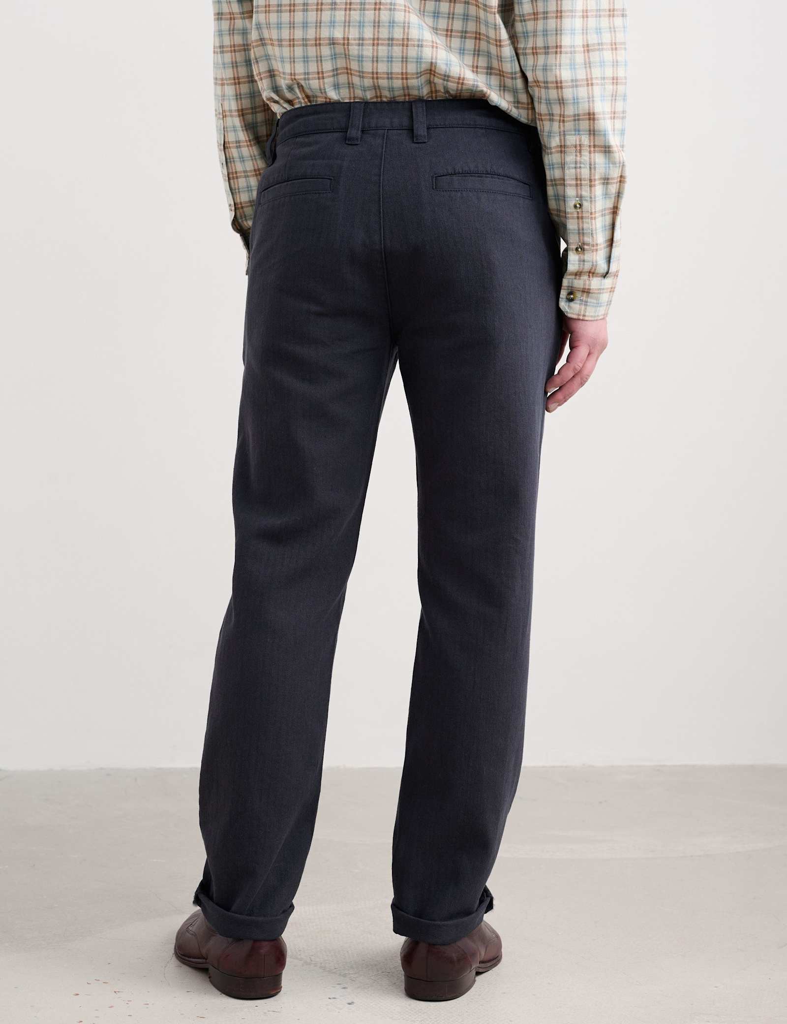 Slim Fit Cotton Linen Blend Trousers - image 4