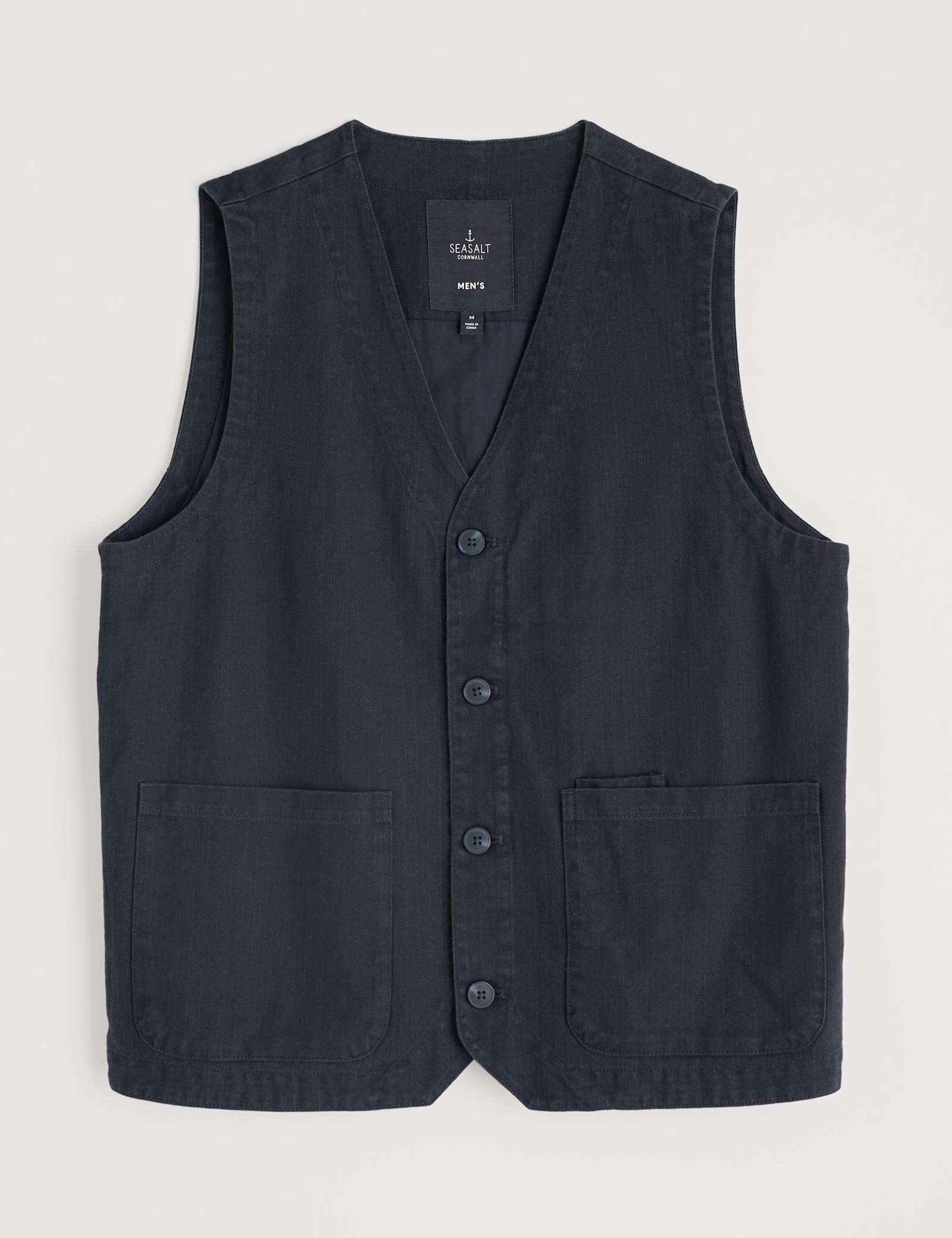 Regular Fit Linen Rich Herringbone Waistcoat - image 1
