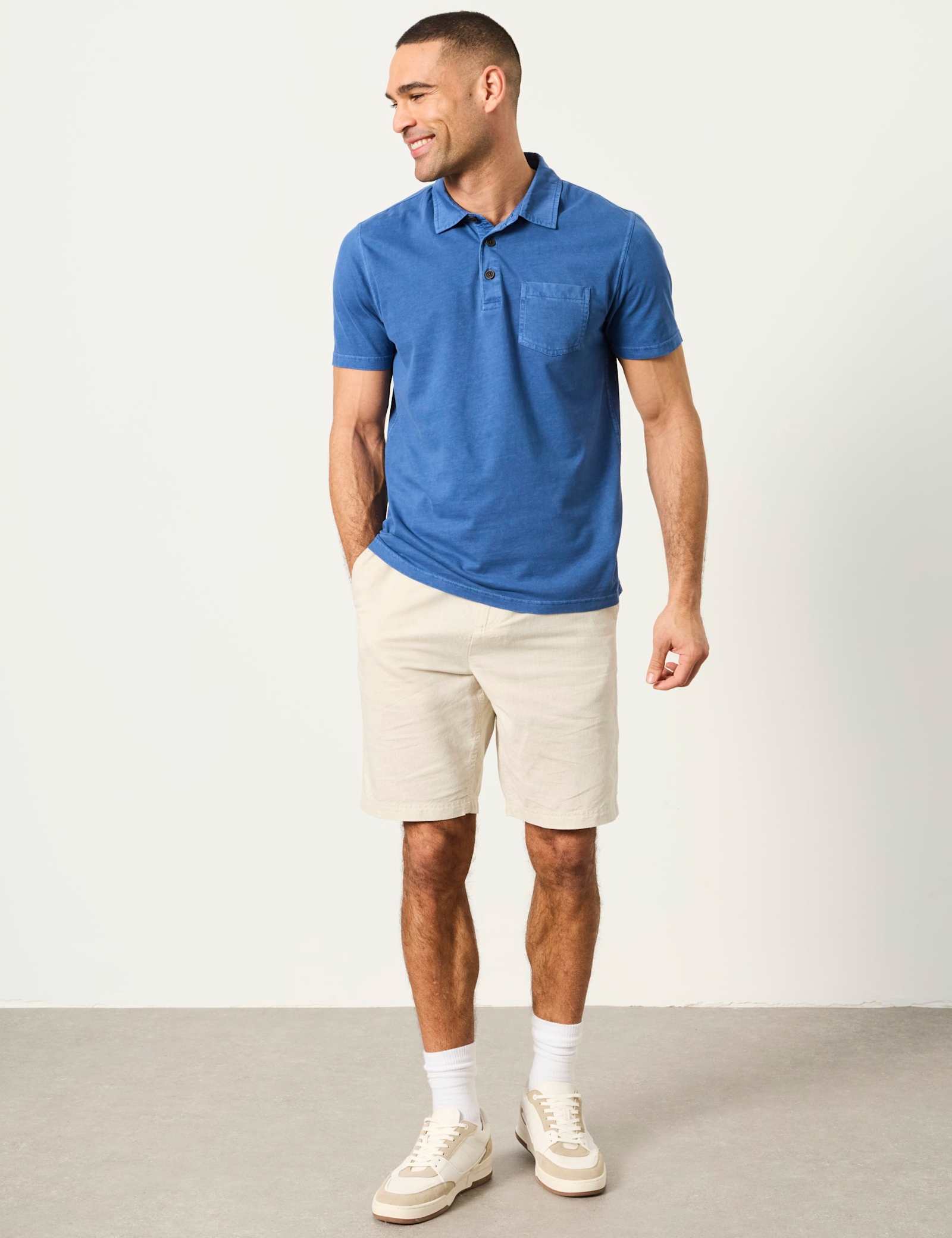 Pure Cotton Garment Dye Polo Shirt - image 5