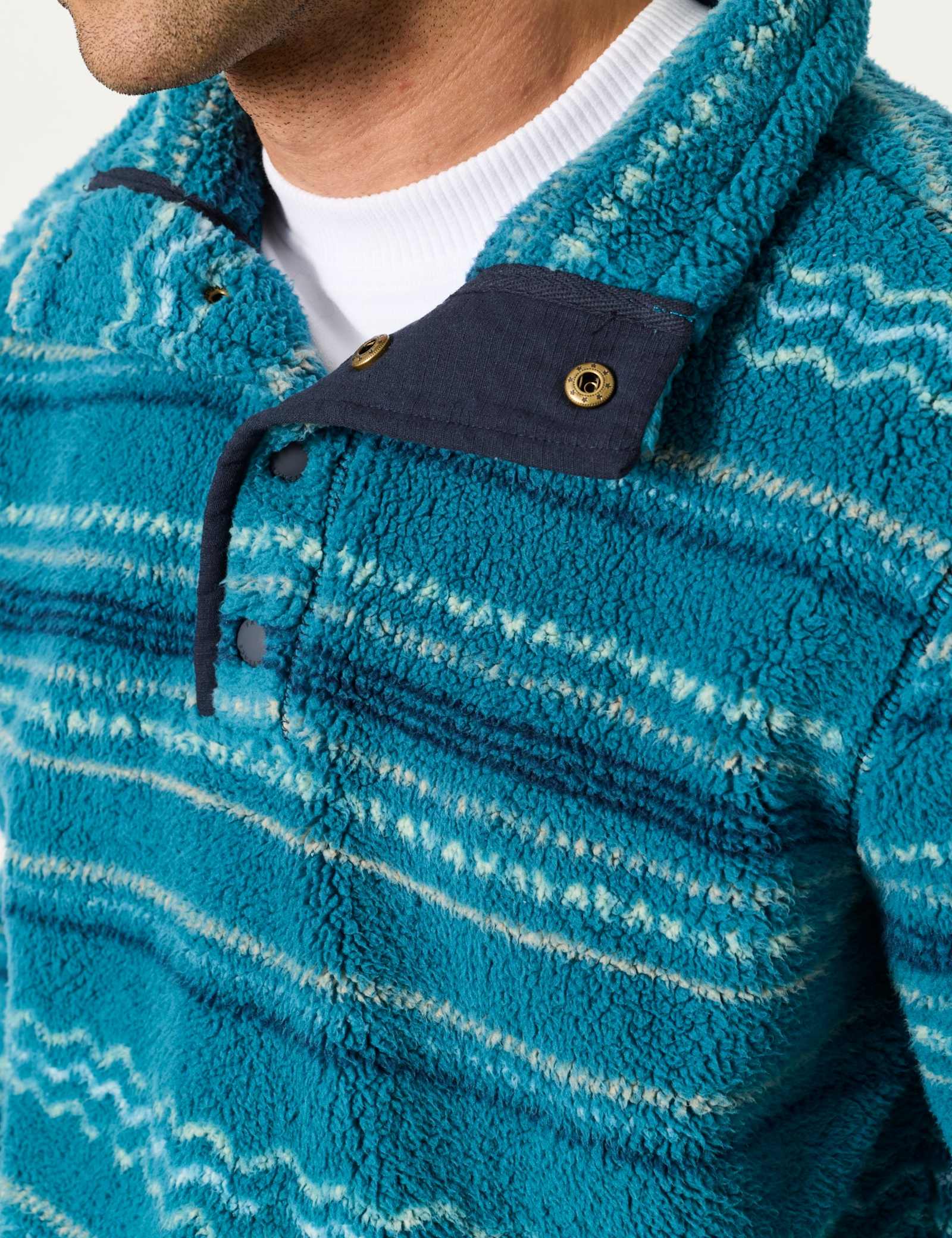 Fleece Striped Funnel Neck Sweatshirt - image 4