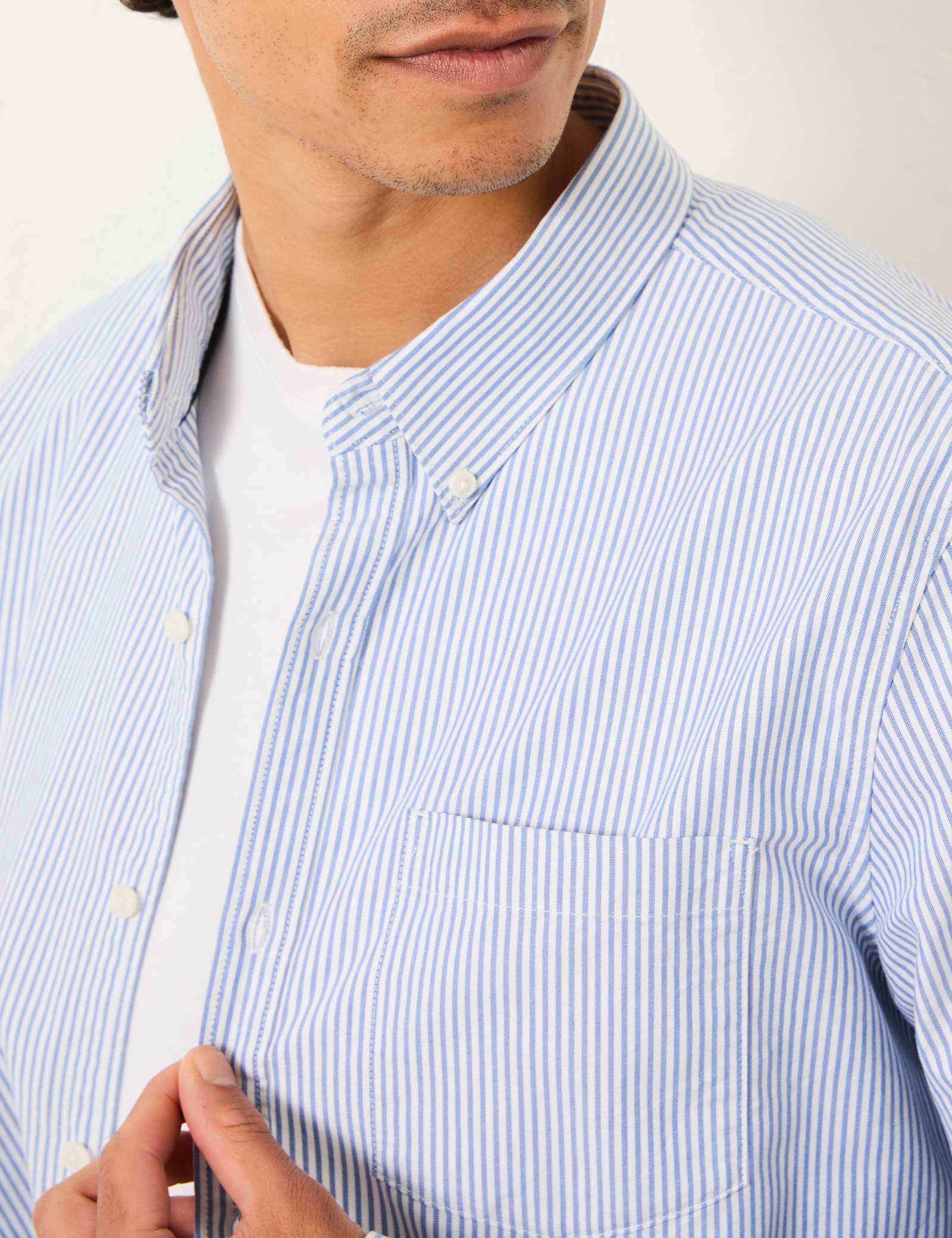 Regular Fit Pure Cotton Striped Oxford Shirt - image 3