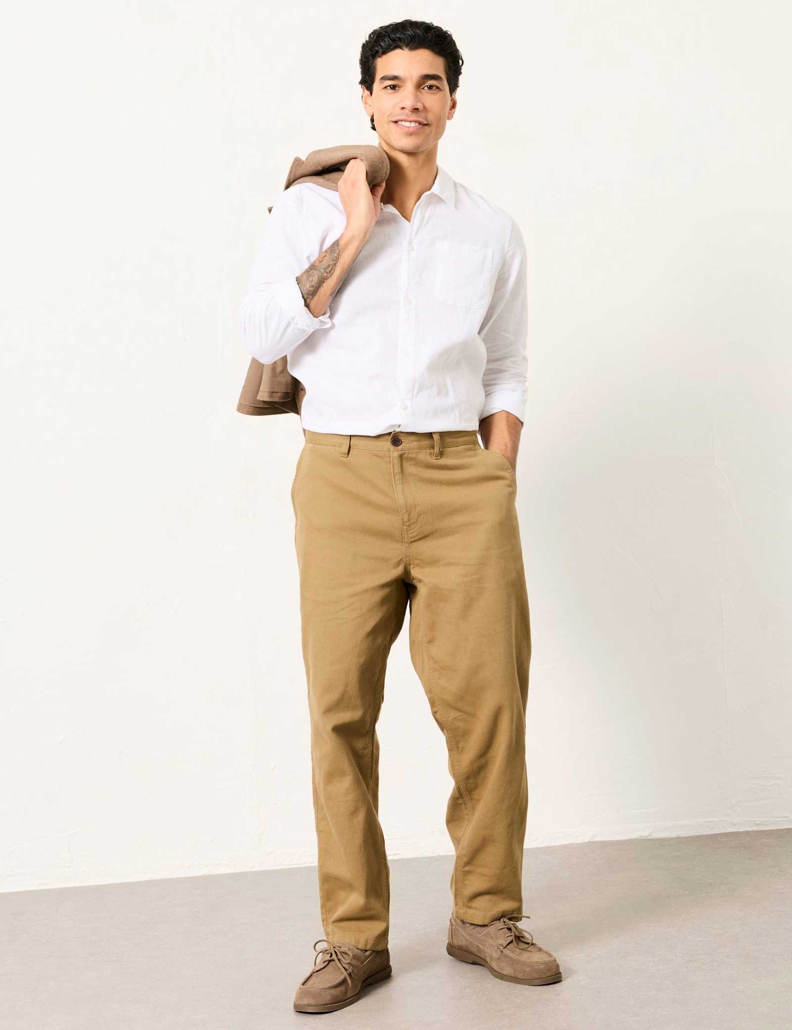 Tapered Fit Pure Cotton Twill Trousers - image 4