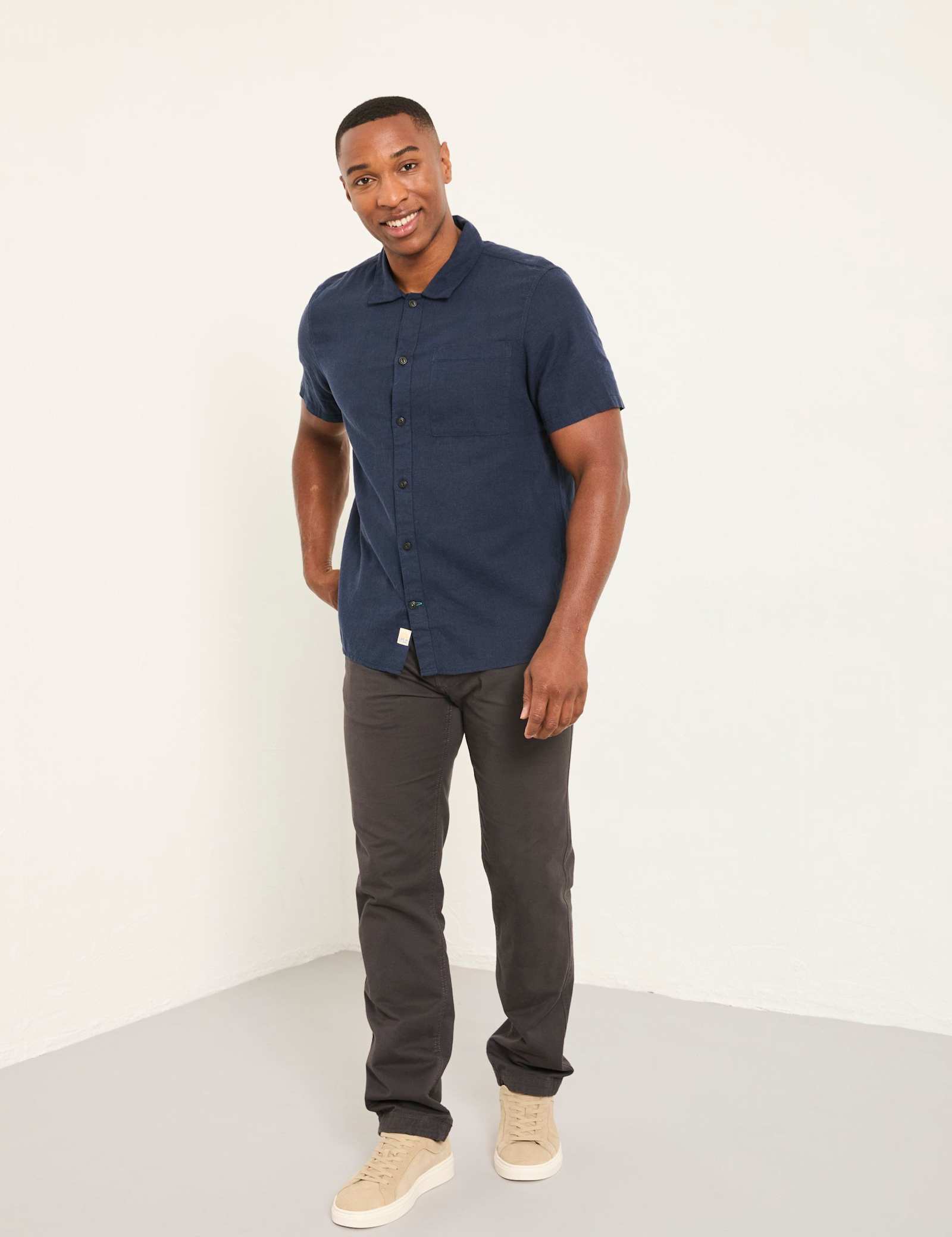 Regular Fit Cotton Linen Blend Shirt - image 5