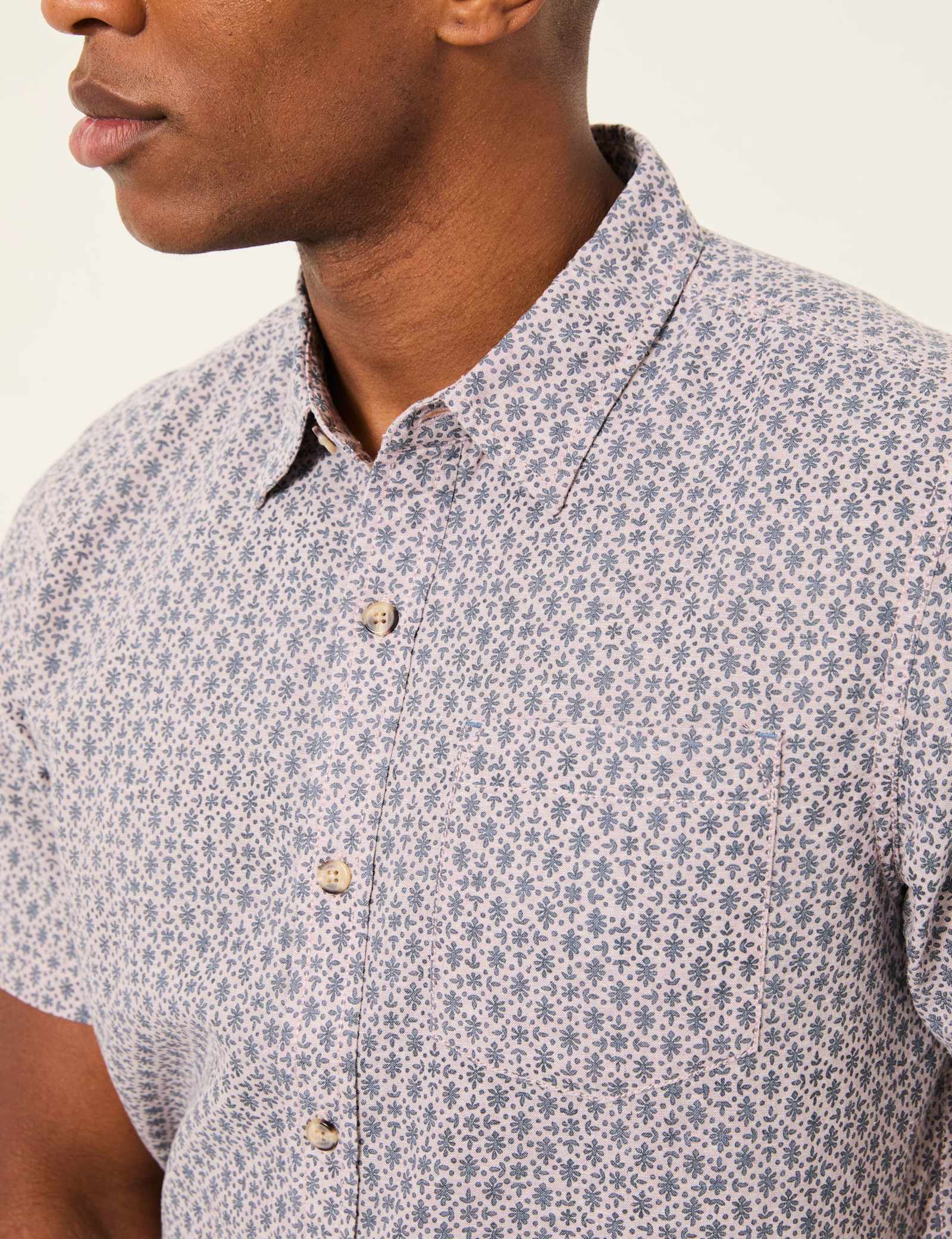 Regular Fit Cotton Linen Blend Printed Shirt - image 4