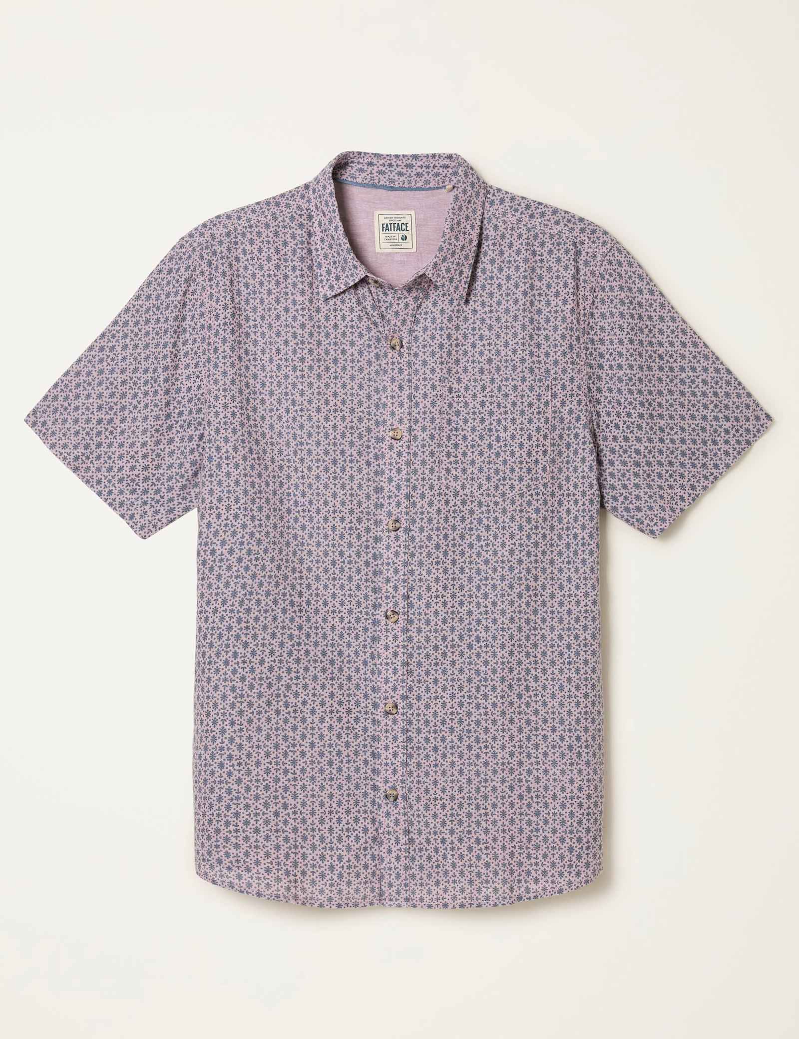Regular Fit Cotton Linen Blend Printed Shirt - image 1