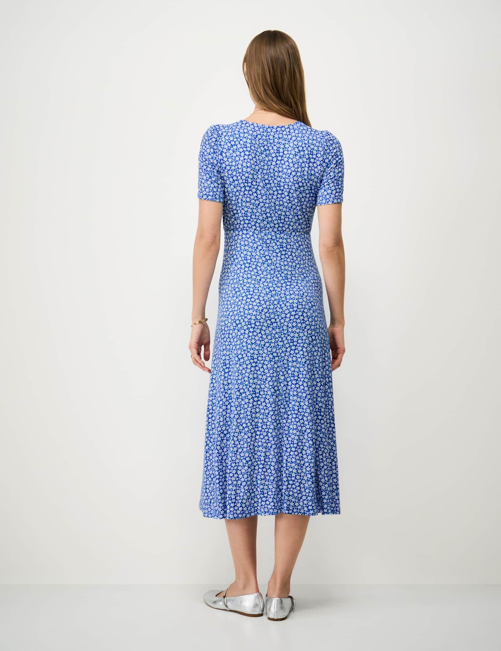 Jersey Floral Ruched Midi Dress - image 5