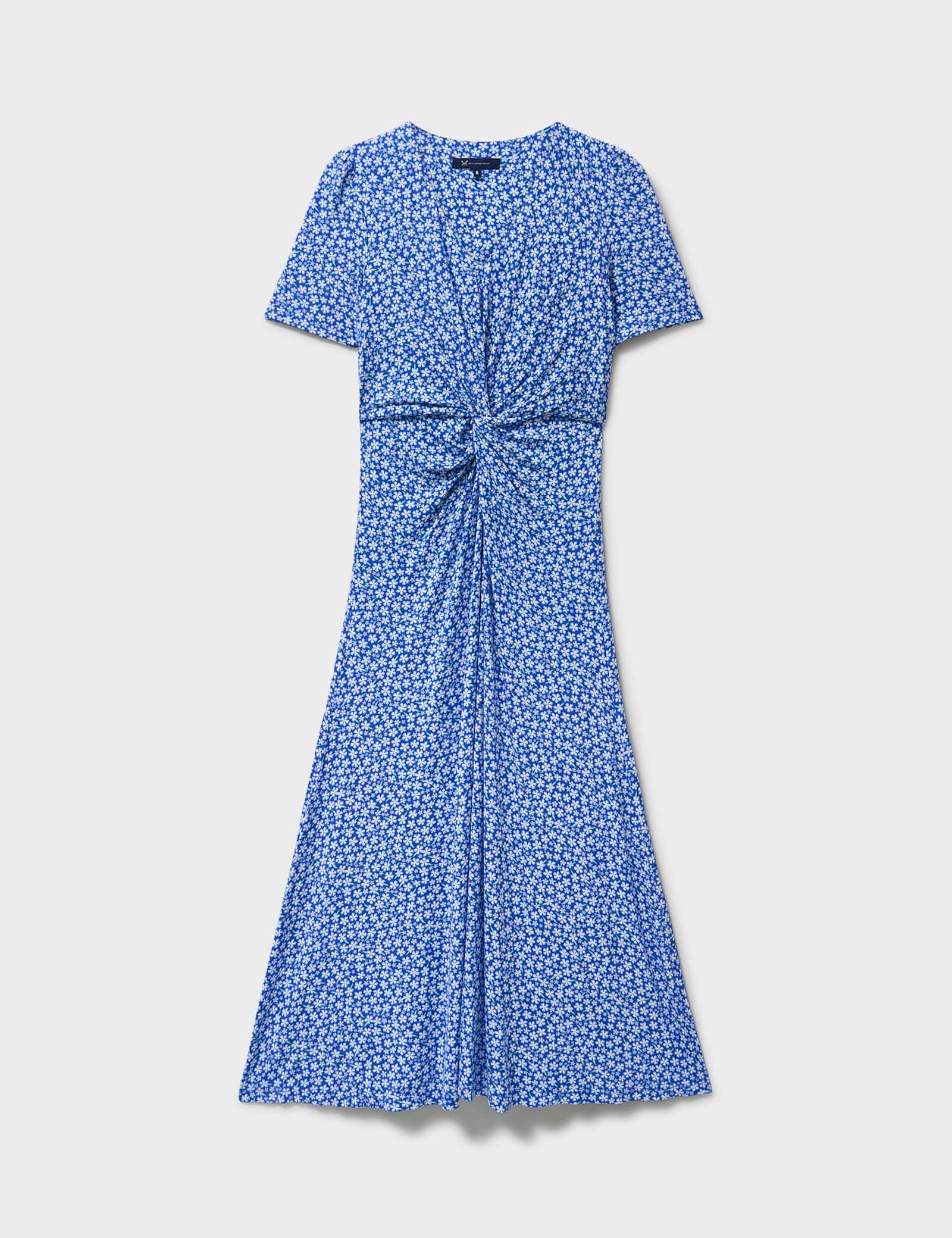 Jersey Floral Ruched Midi Dress - image 1
