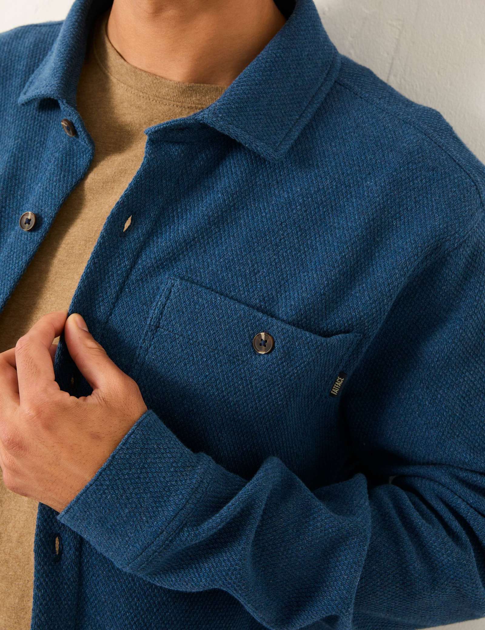Pure Cotton Waffle Oxford Shirt - image 3