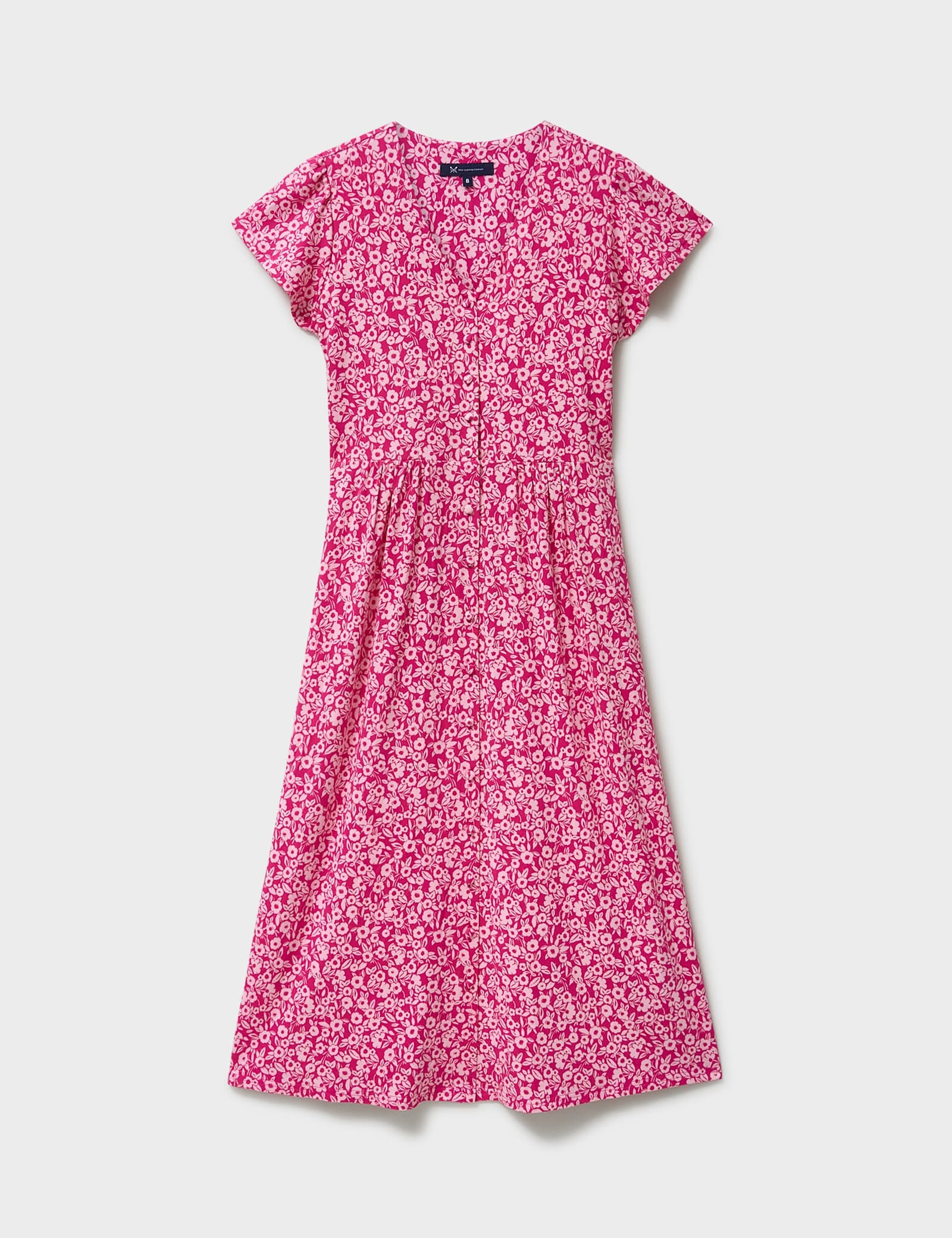 Jersey Floral V-Neck Midi Skater Dress - image 2