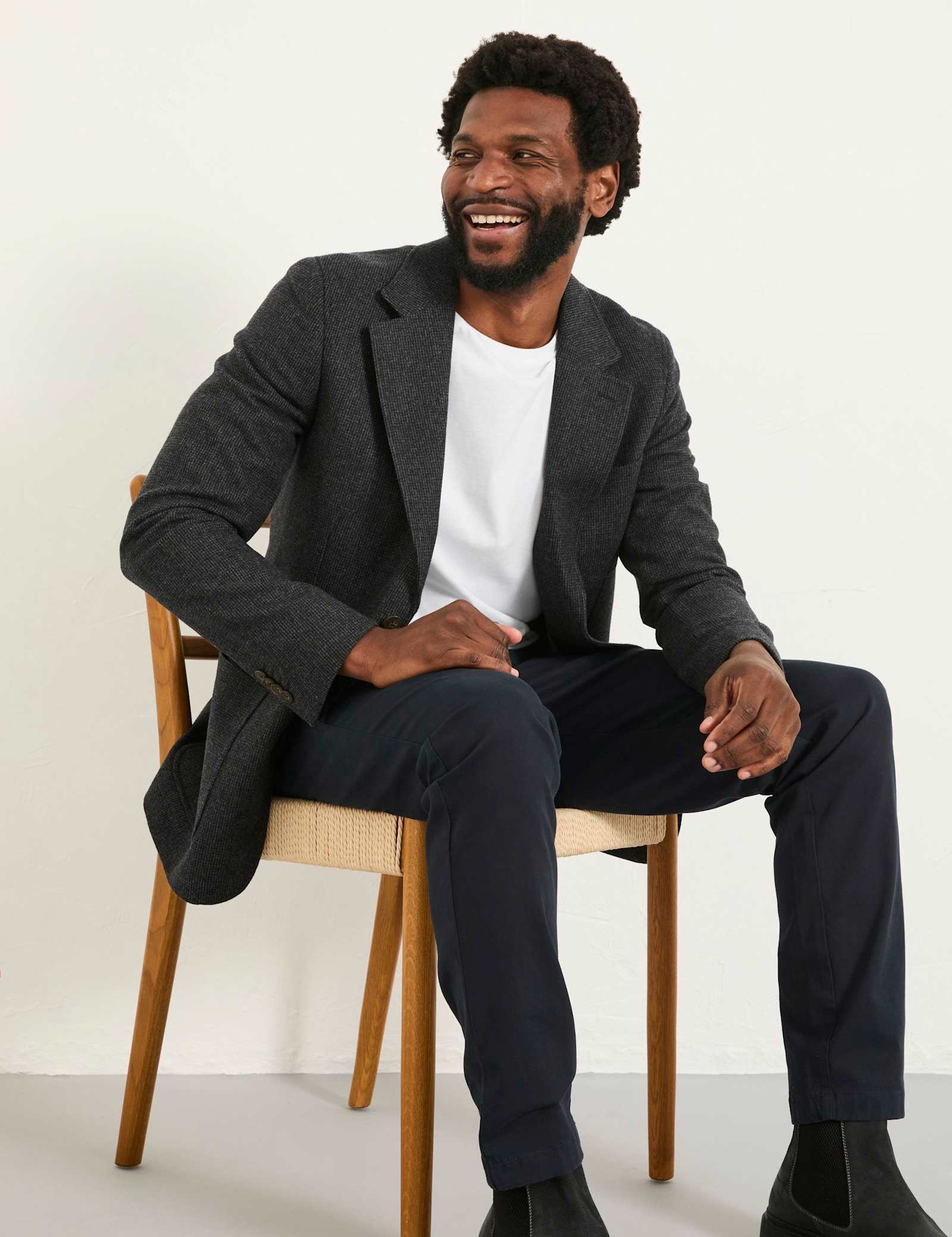 Regular Fit Wool Blend Houndstooth Blazer - image 4
