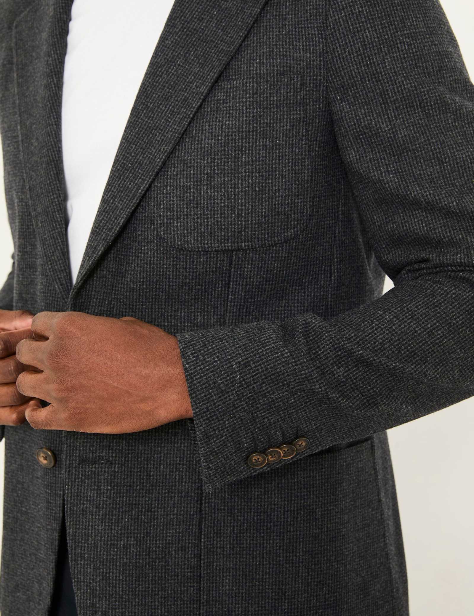Regular Fit Wool Blend Houndstooth Blazer - image 3