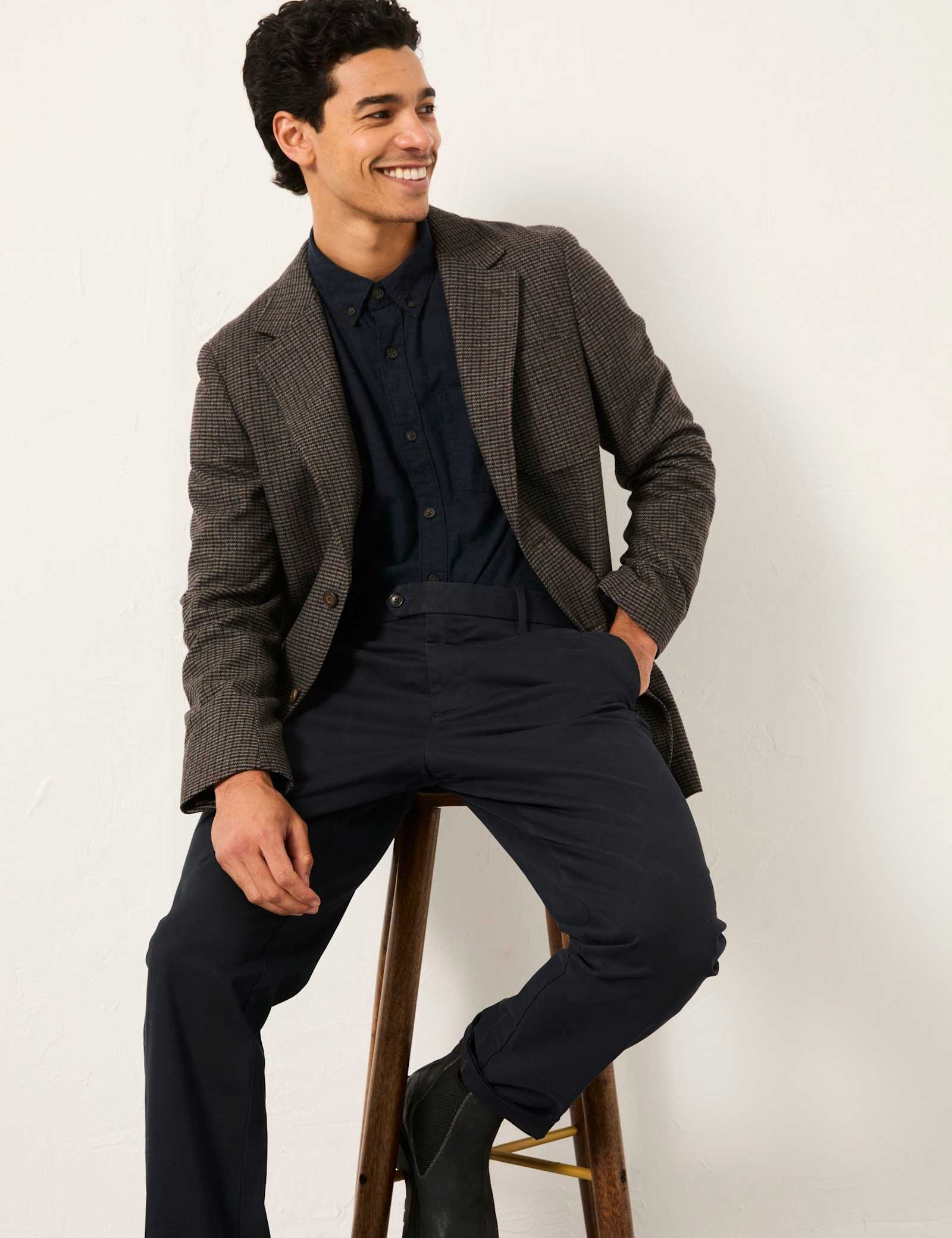 Wool Blend Check Blazer - image 5