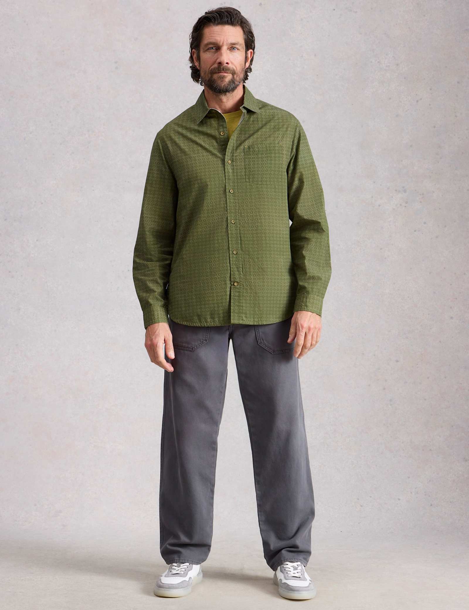 Regular Fit Pure Cotton Geometric Print Shirt - image 2