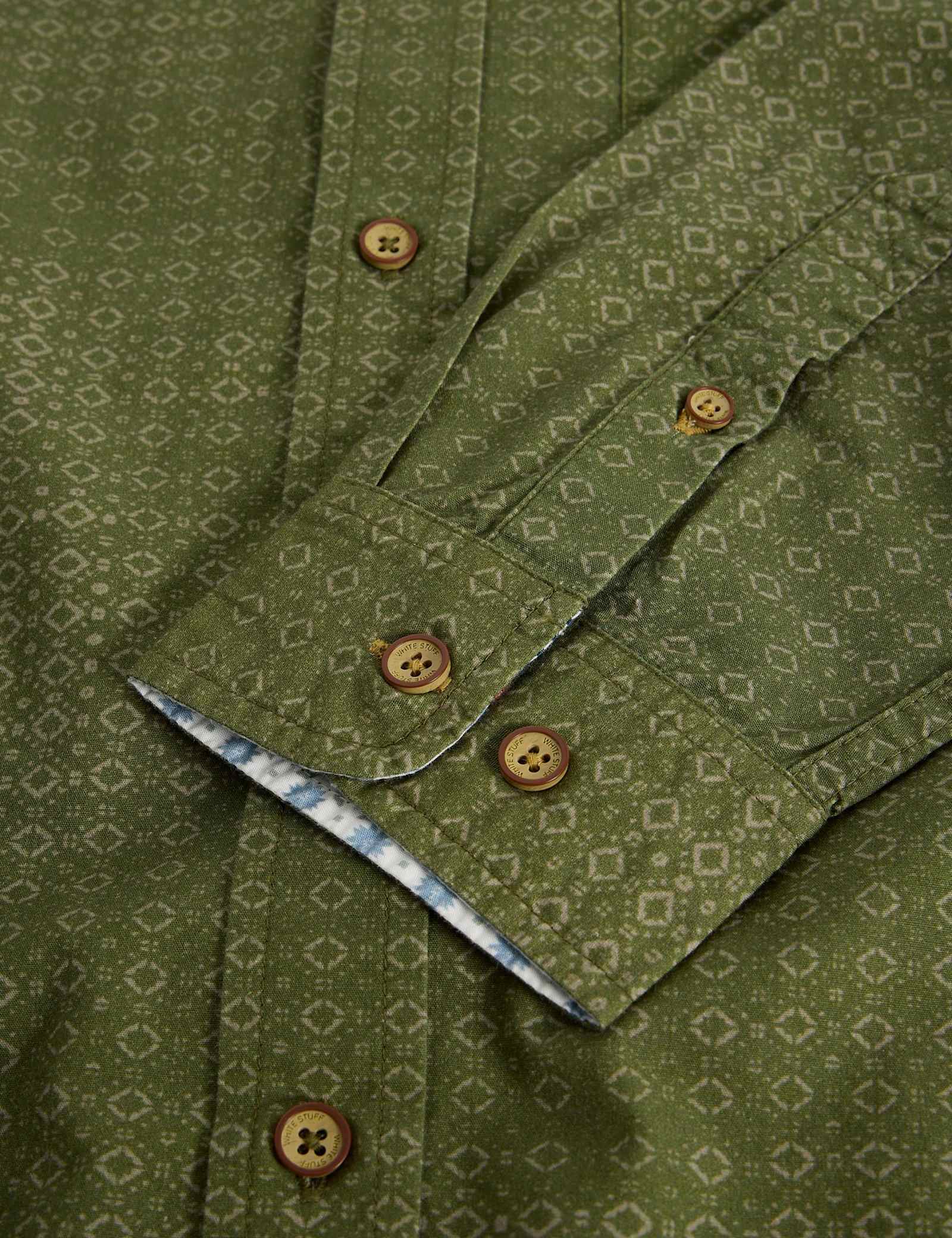Regular Fit Pure Cotton Geometric Print Shirt - image 5