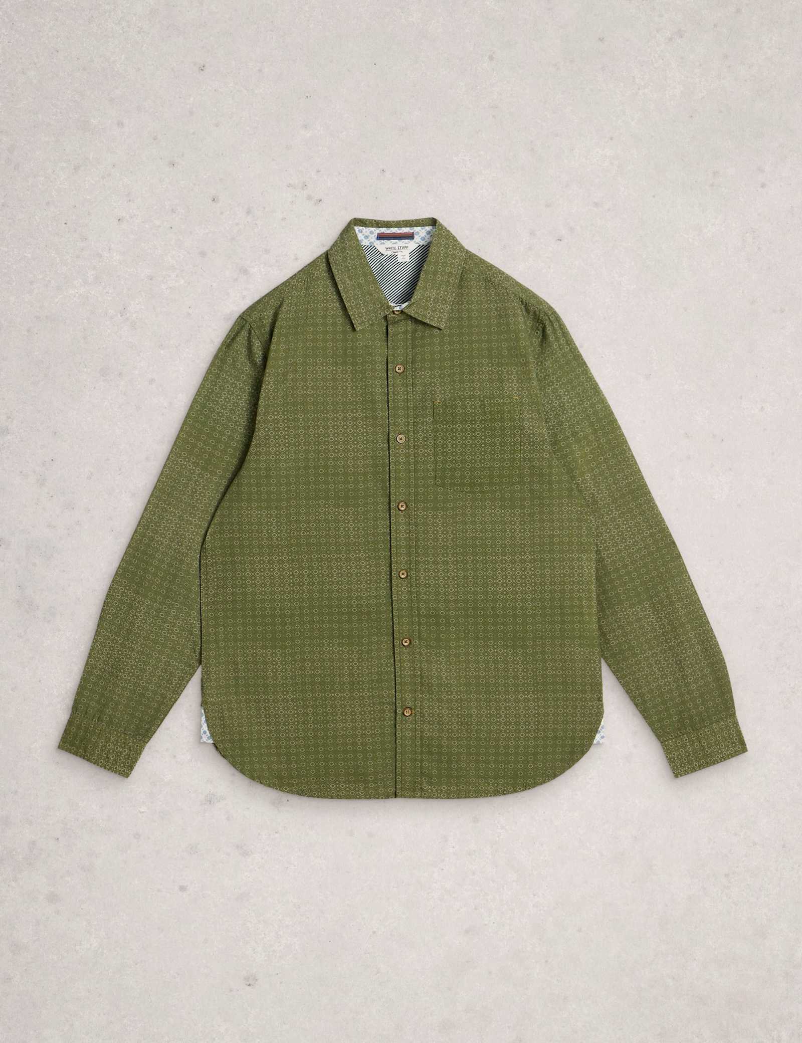 Regular Fit Pure Cotton Geometric Print Shirt - image 1