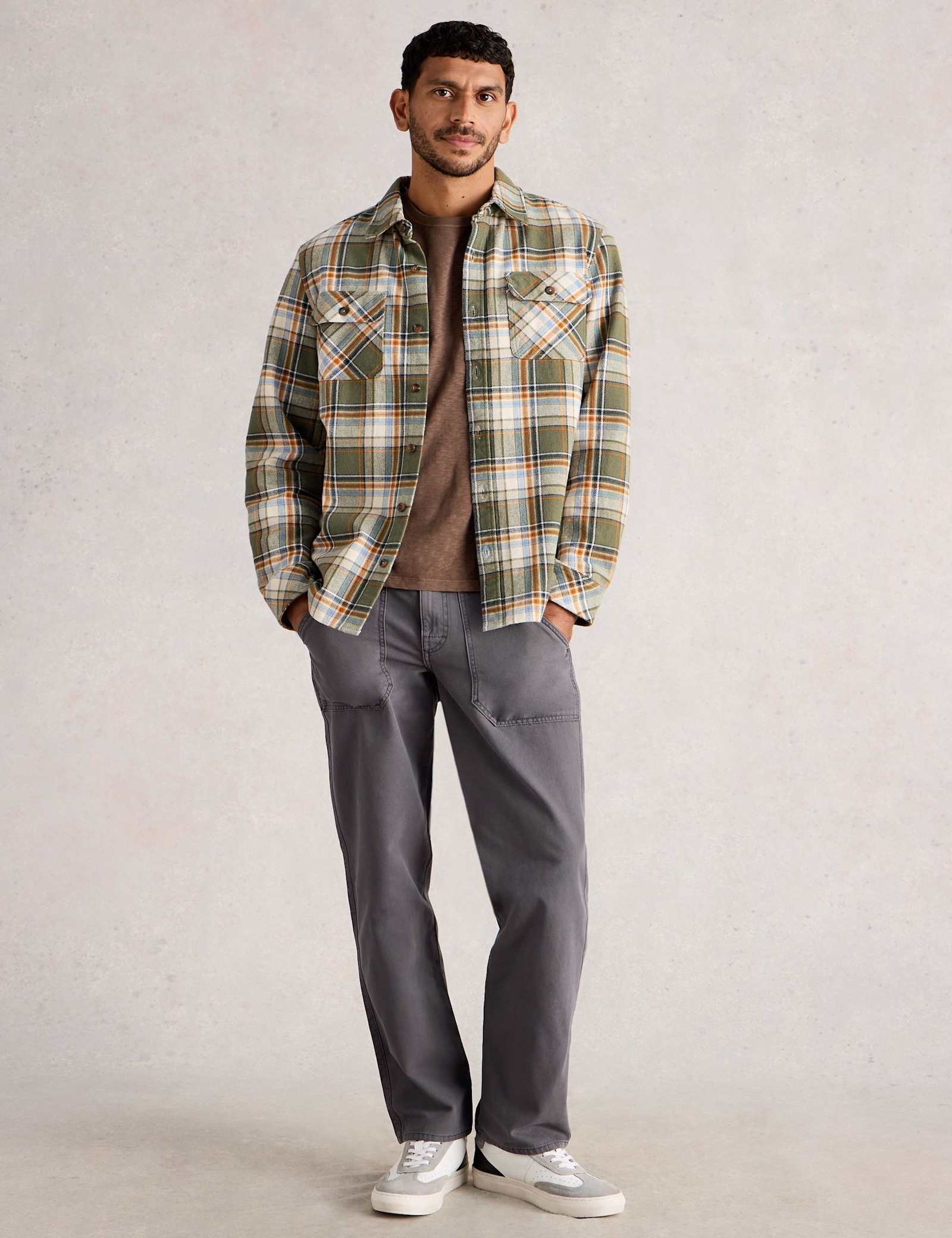 Regular Fit Pure Cotton Checked Overshirt - image 1