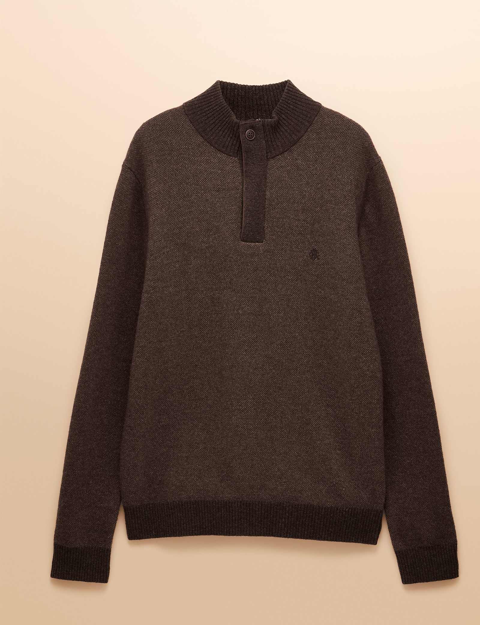 Wool Rich Button High Neck Jumper - image 1