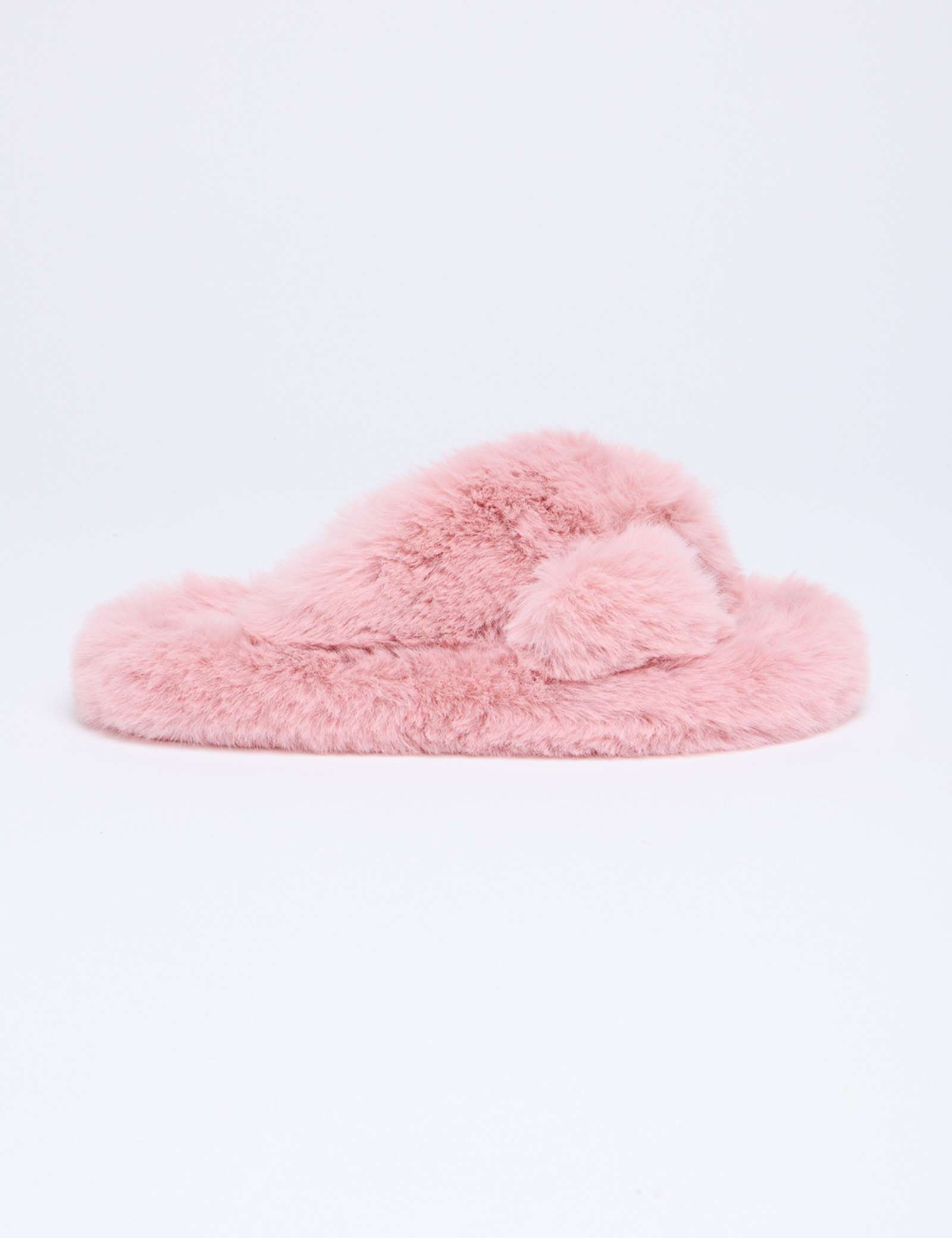 Faux Fur Crossover Slider Slippers - image 2