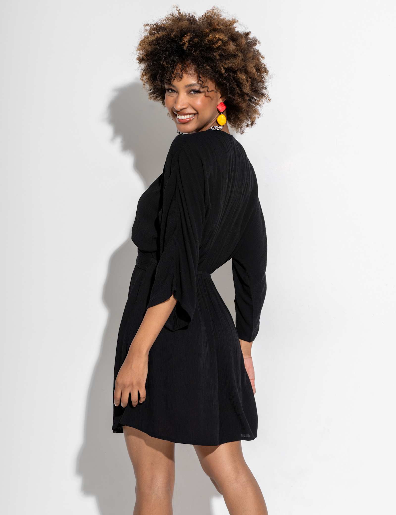 Crinkle O Ring Short Beach Kaftan - image 5