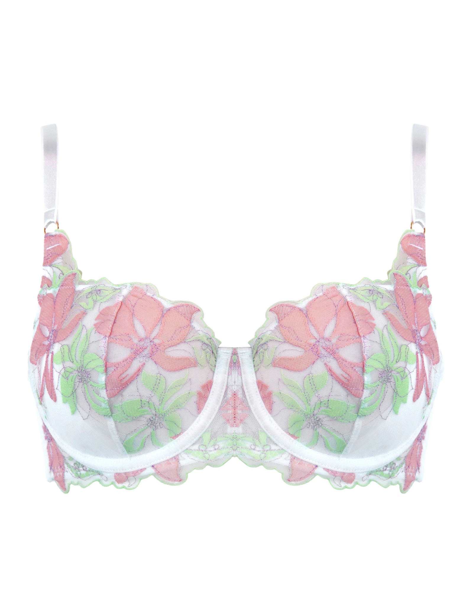 Mesh Embroidered Wired Full Cup Bra - image 2