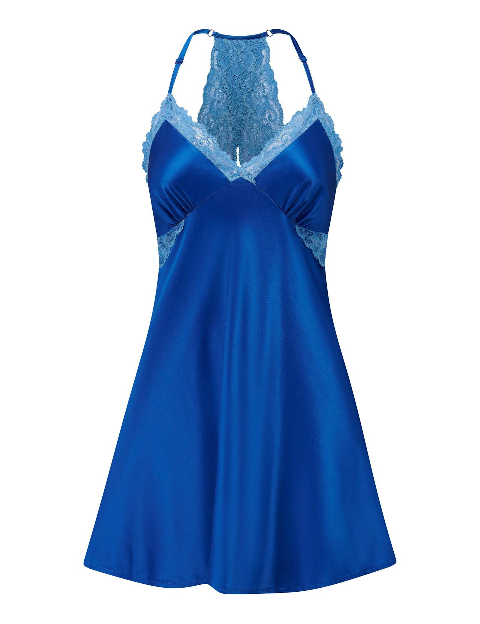 Dusk Satin Lace Trim Strappy Chemise - image 4