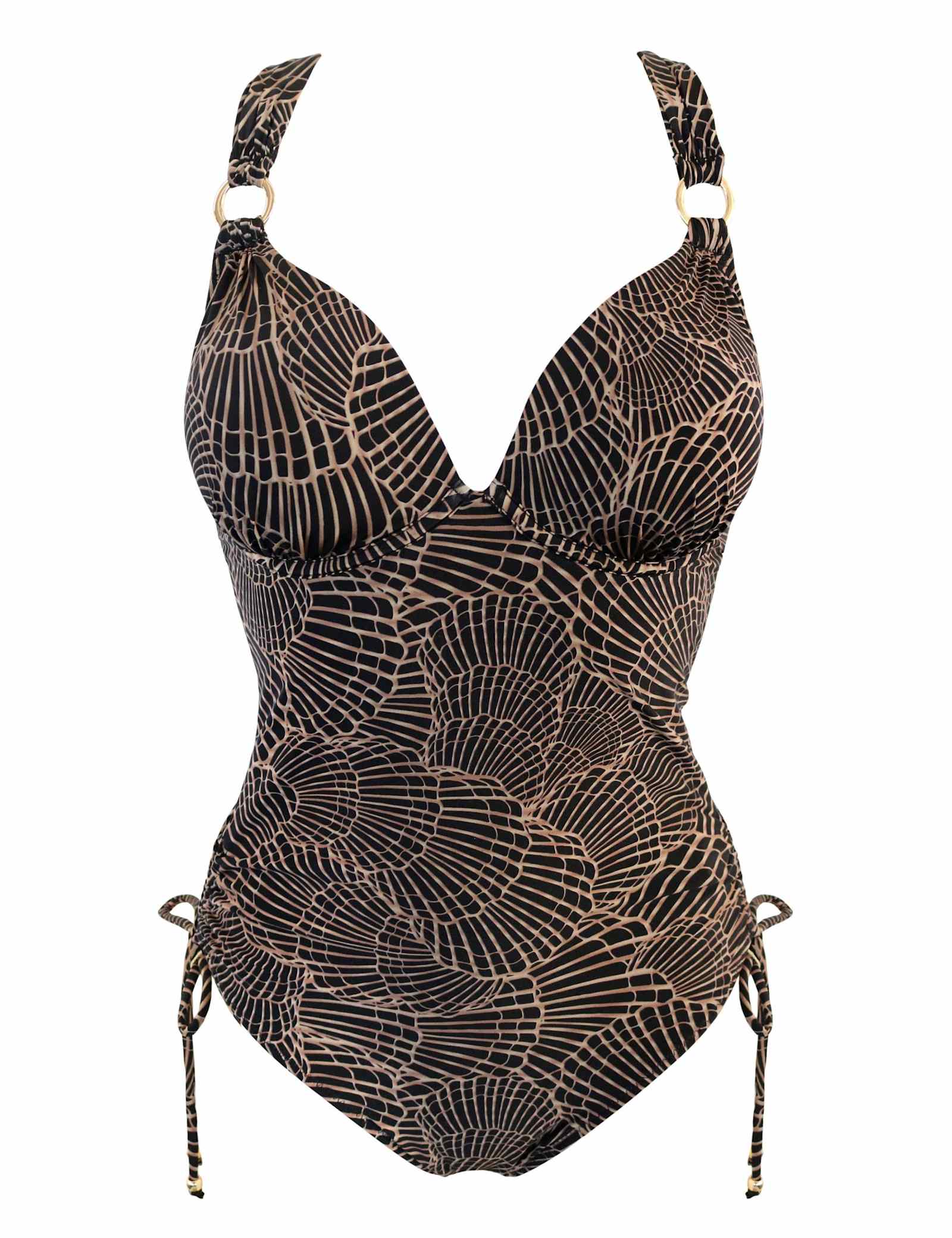 Samoa Printed V-Neck Padded Wired Swimsuit (B-F) - image 1