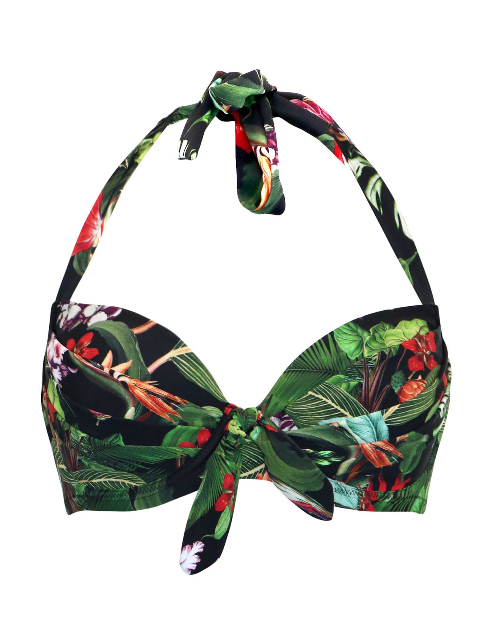 Palermo Floral Wired Tie Detail Plunge Bikini Top (B-G) - image 2