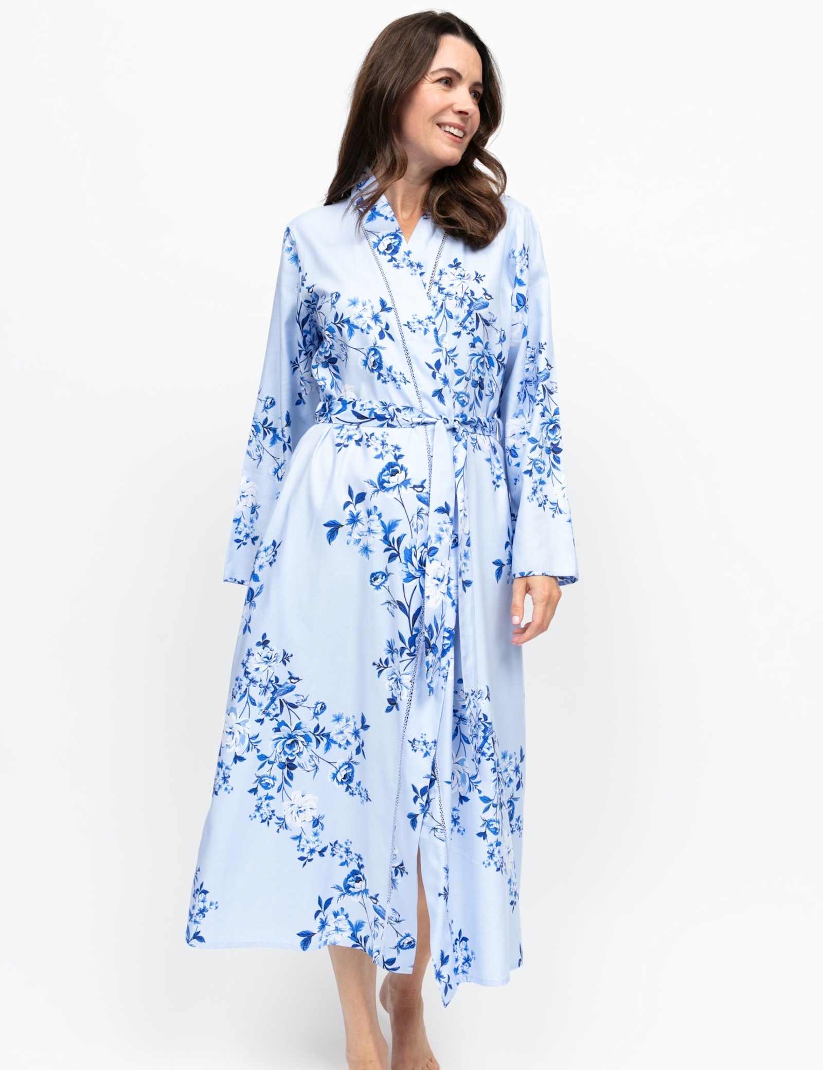 Cotton Modal Floral Print Dressing Gown - image 3