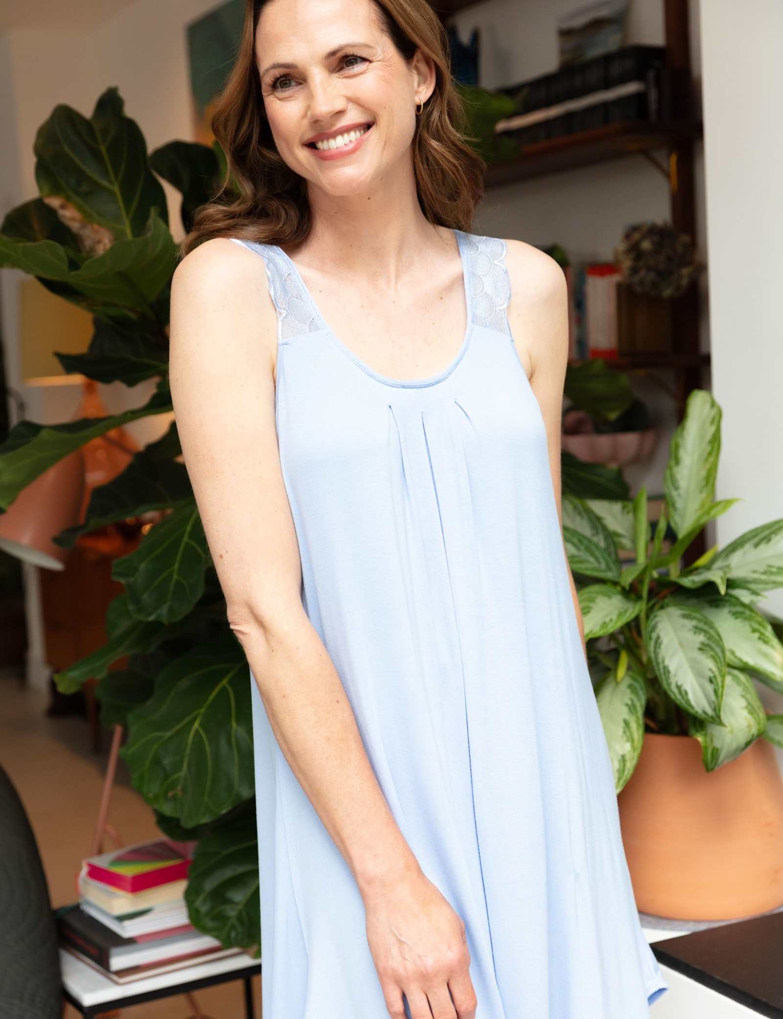 Modal Rich Pleated Swing Nightdress - image 2
