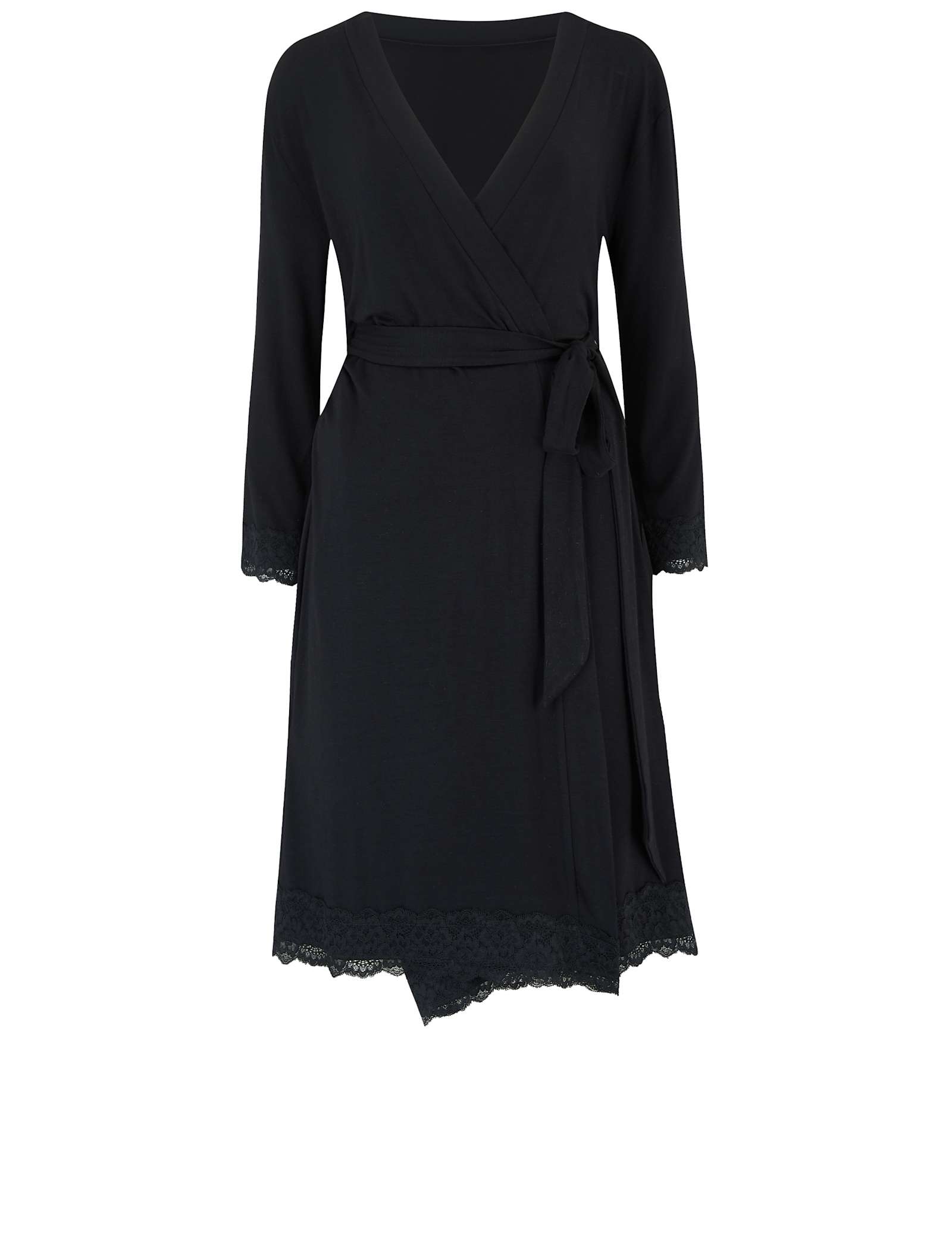 Sofa Loves Lace Jersey Wrap Dressing Gown - image 1