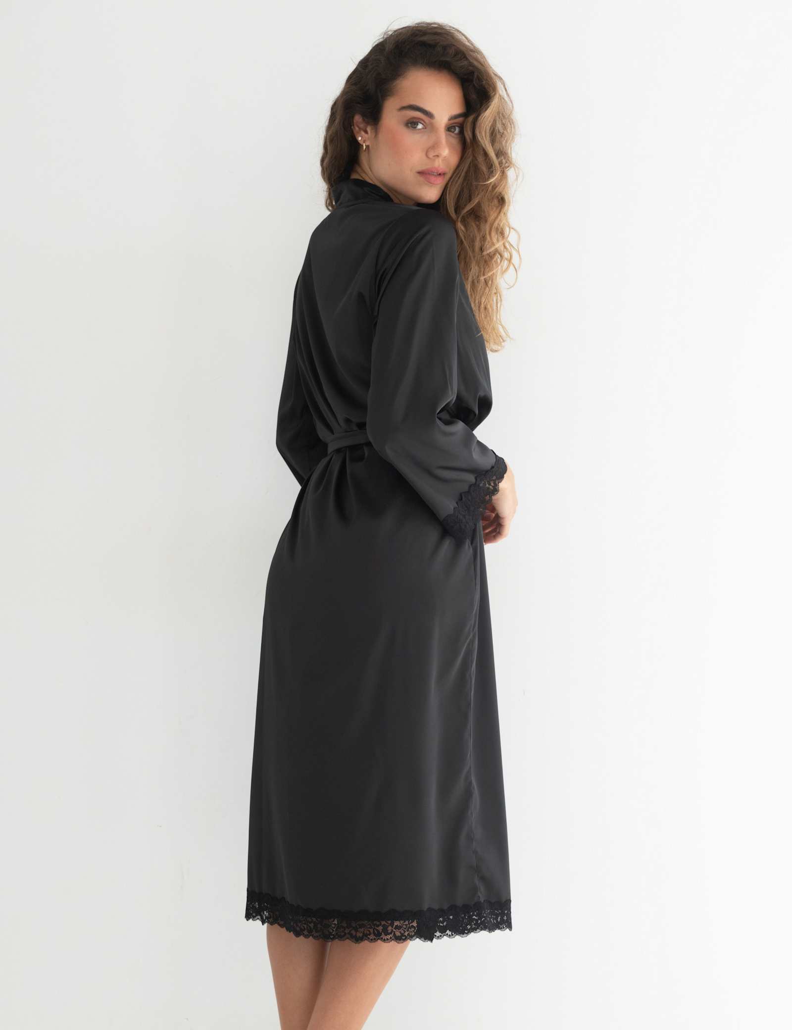 Dusk Satin Kimono Dressing Gown - image 3