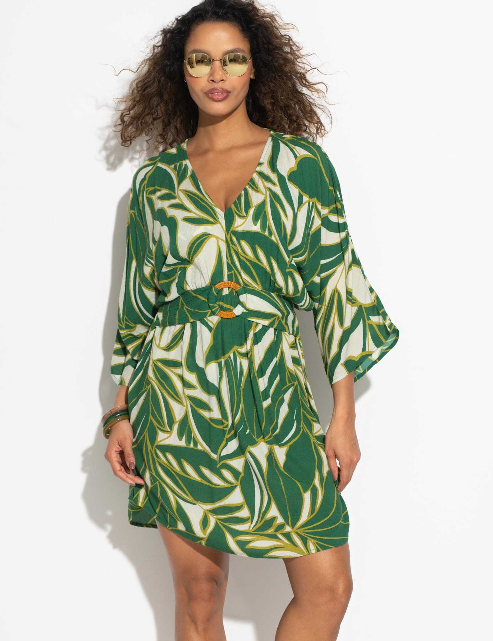 Crinkle O Ring Short Beach Kaftan - image 5