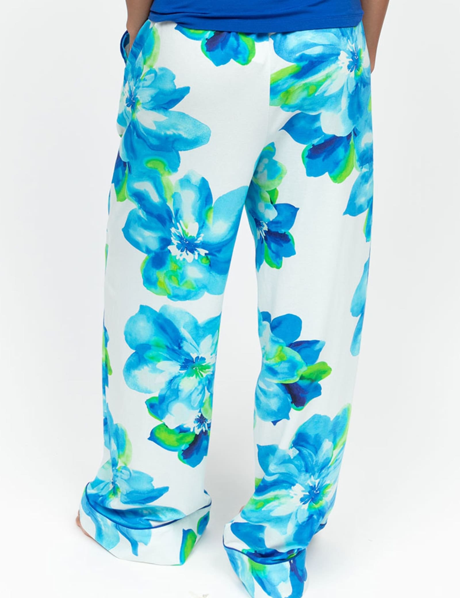 Cotton Blend Floral Wide Leg Pyjama Bottoms - image 3