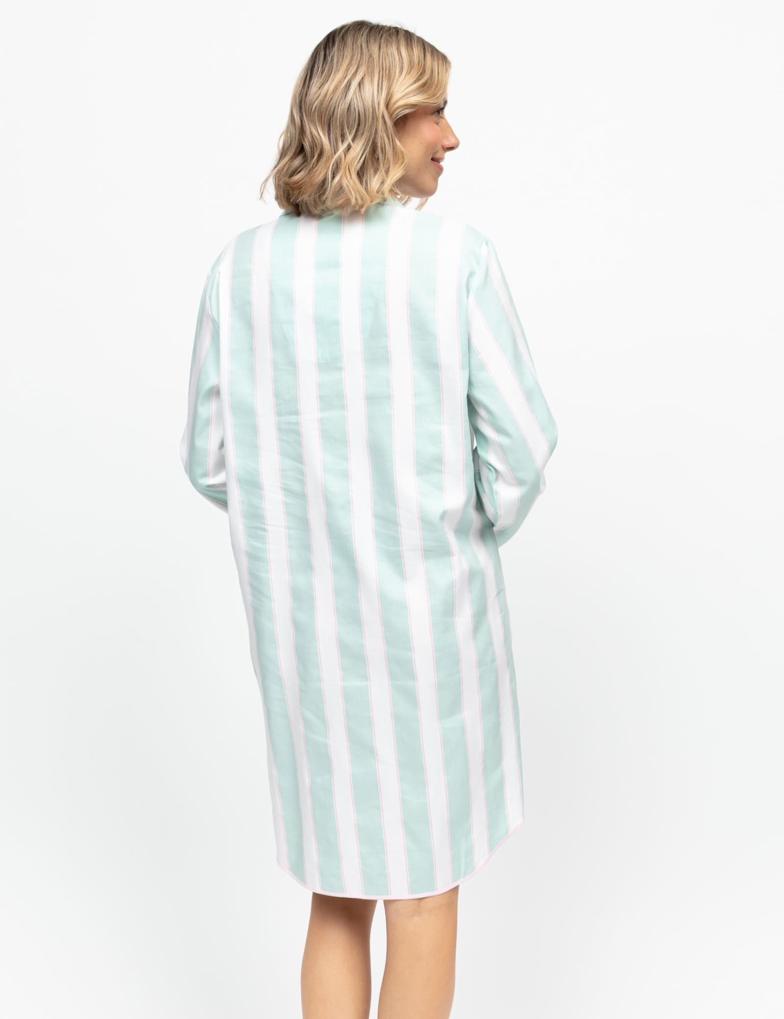 Cotton Modal Striped Long Nightshirt - image 4