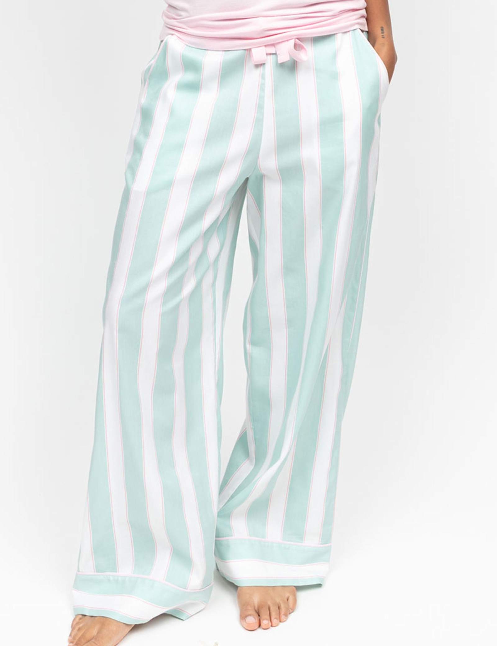 Cotton Modal Striped Wide Leg Pyjama Bottoms - image 4