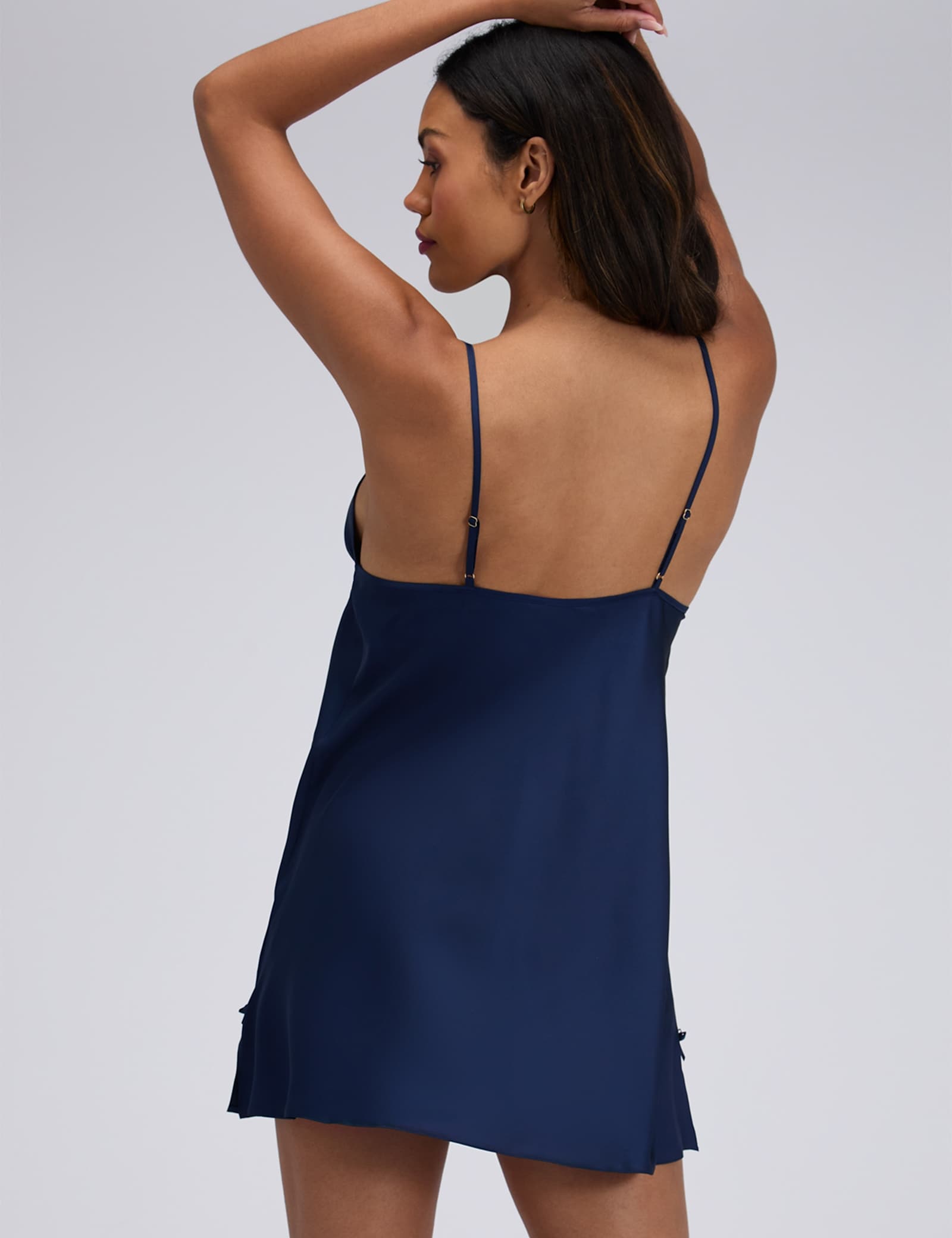 Kaya Satin Strappy Lace Trim Chemise - image 2