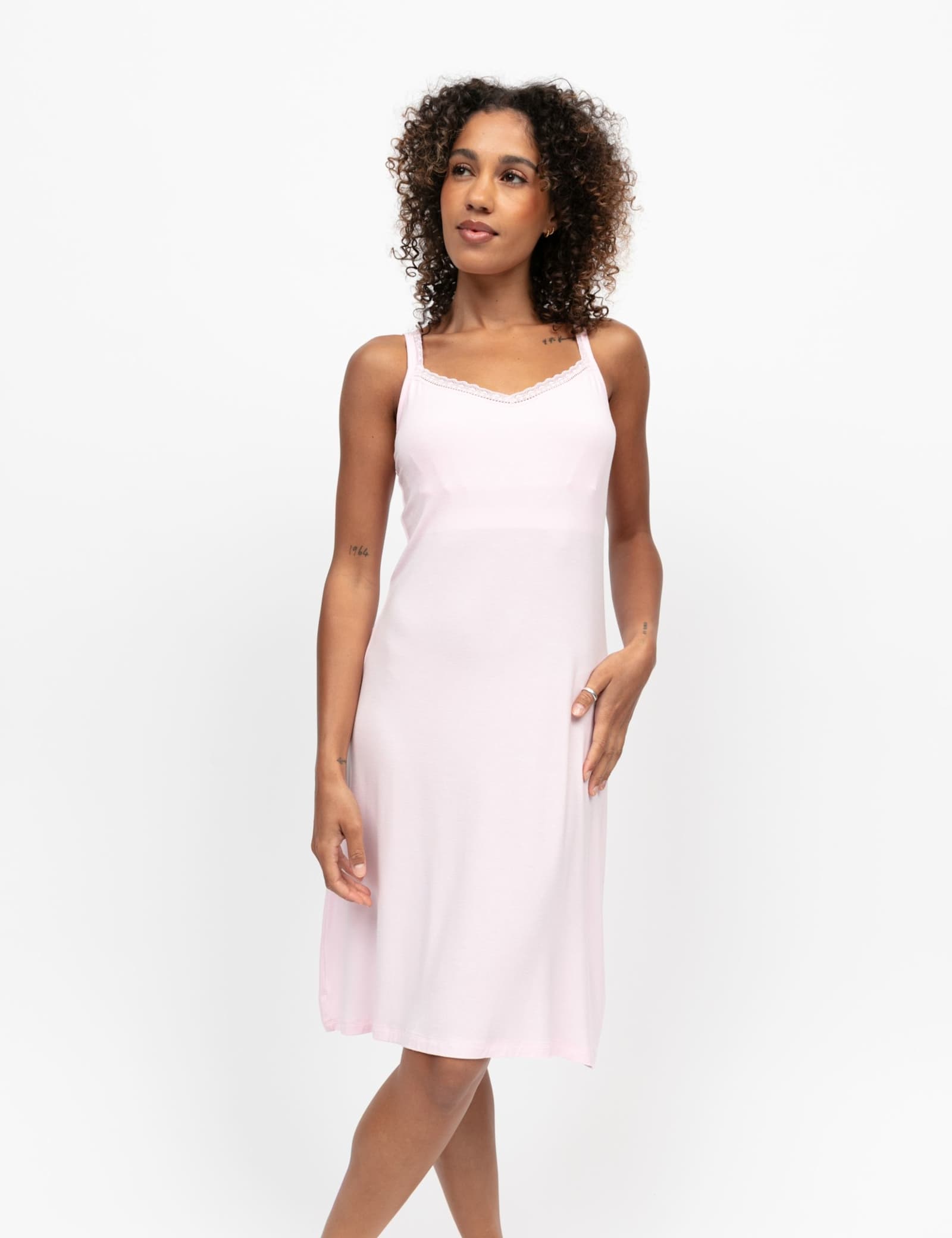 Jersey Hidden Support Lace Trim Chemise - image 4